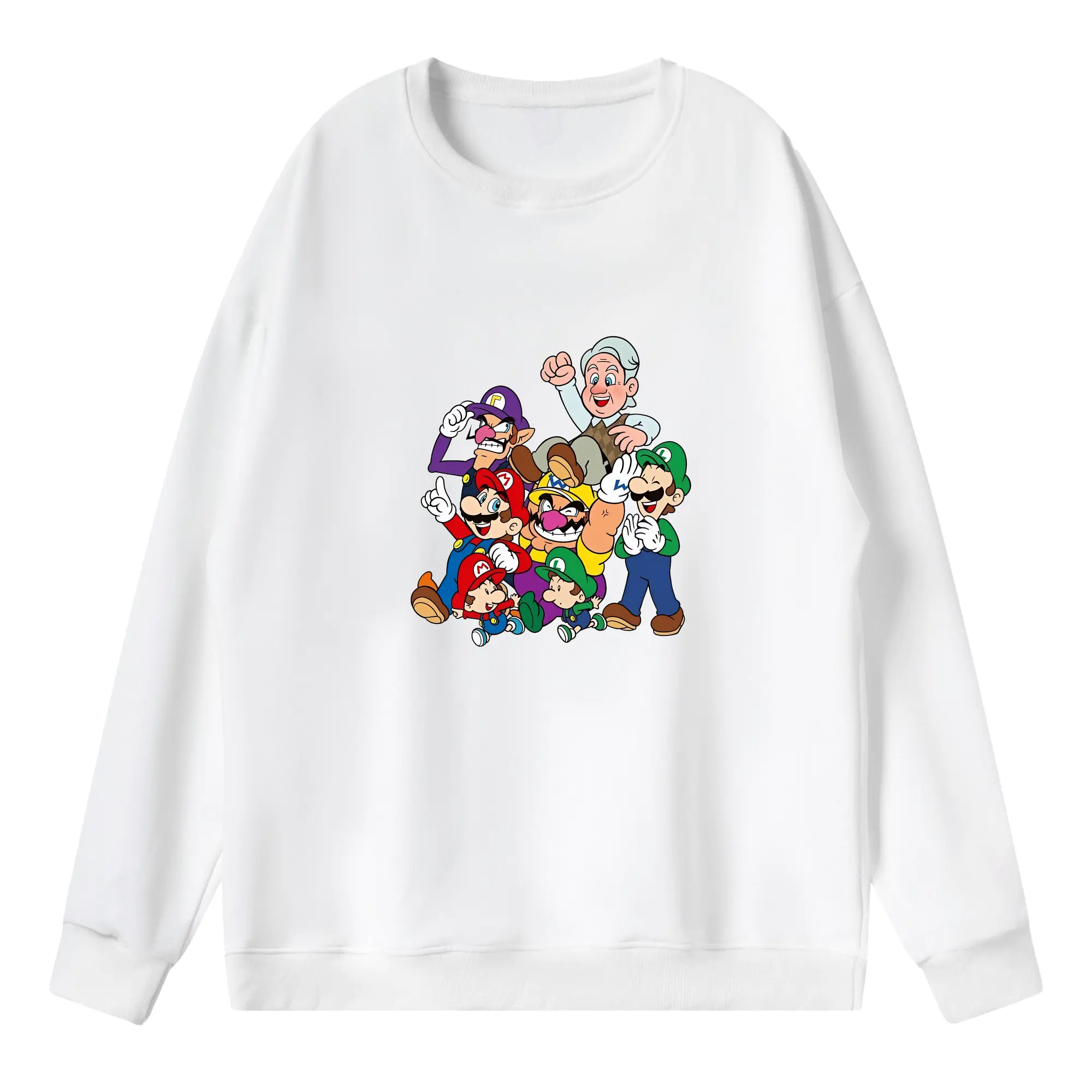 マリオ グッズ ワルイージ - 薄手 クルーネック スウェット 裏毛260g · ポリエステル 春秋向け カジュアル 男女兼用 · トレーナー デイリー スポーツ 散歩に最適