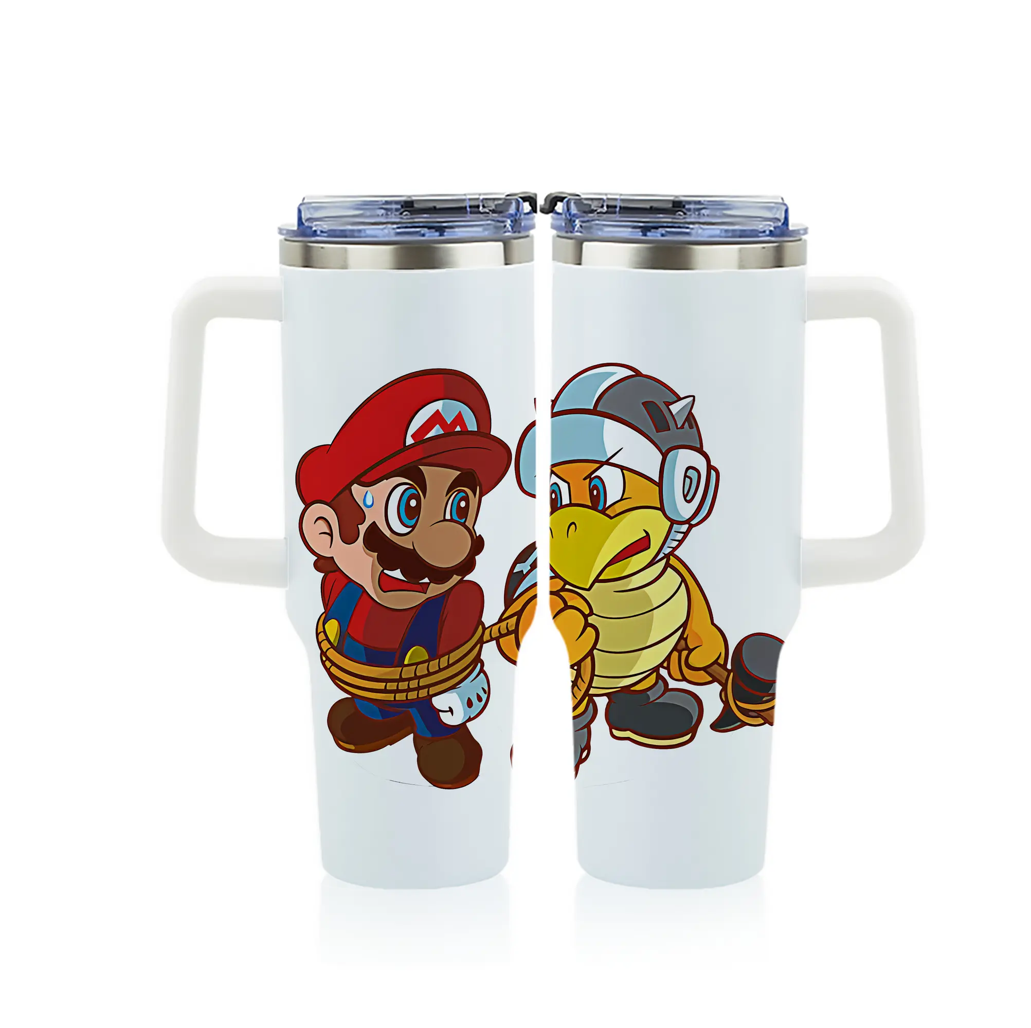 マリオ グッズ パタパタ - 1200mL フルプリント車用タンブラー ・ 304ステンレス 内側 ・ 201ステンレス 外側 ・ 保温 保冷 ・ 通勤 ドライブ アウトドア用