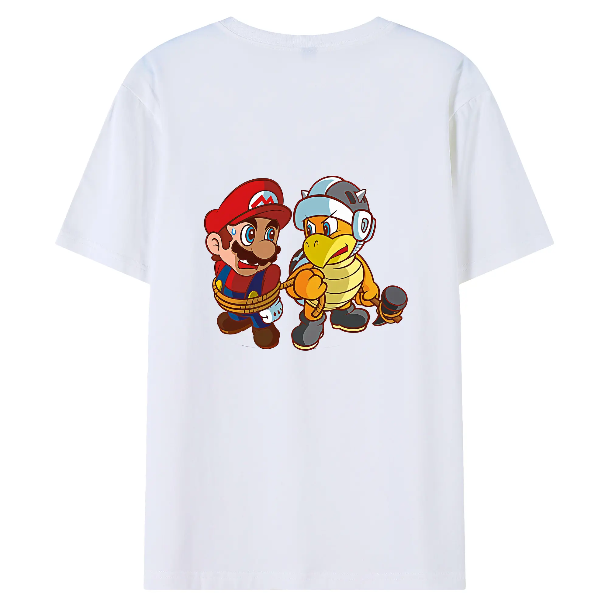マリオ グッズ パタパタ - 綿100％ 半袖Tシャツ ・ バックプリント ・ 快適 通気性 ・ 日常使い 散歩 スポーツ用