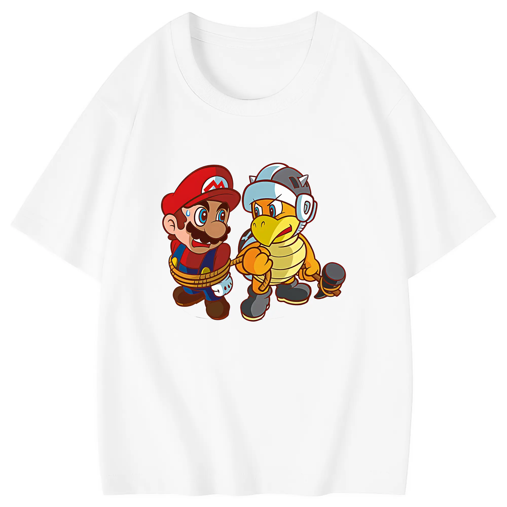 マリオ グッズ パタパタ - 綿100％ キッズTシャツ ・ フロントプリント ・ 快適 通気性 ・ スポーツ カジュアル 散歩用