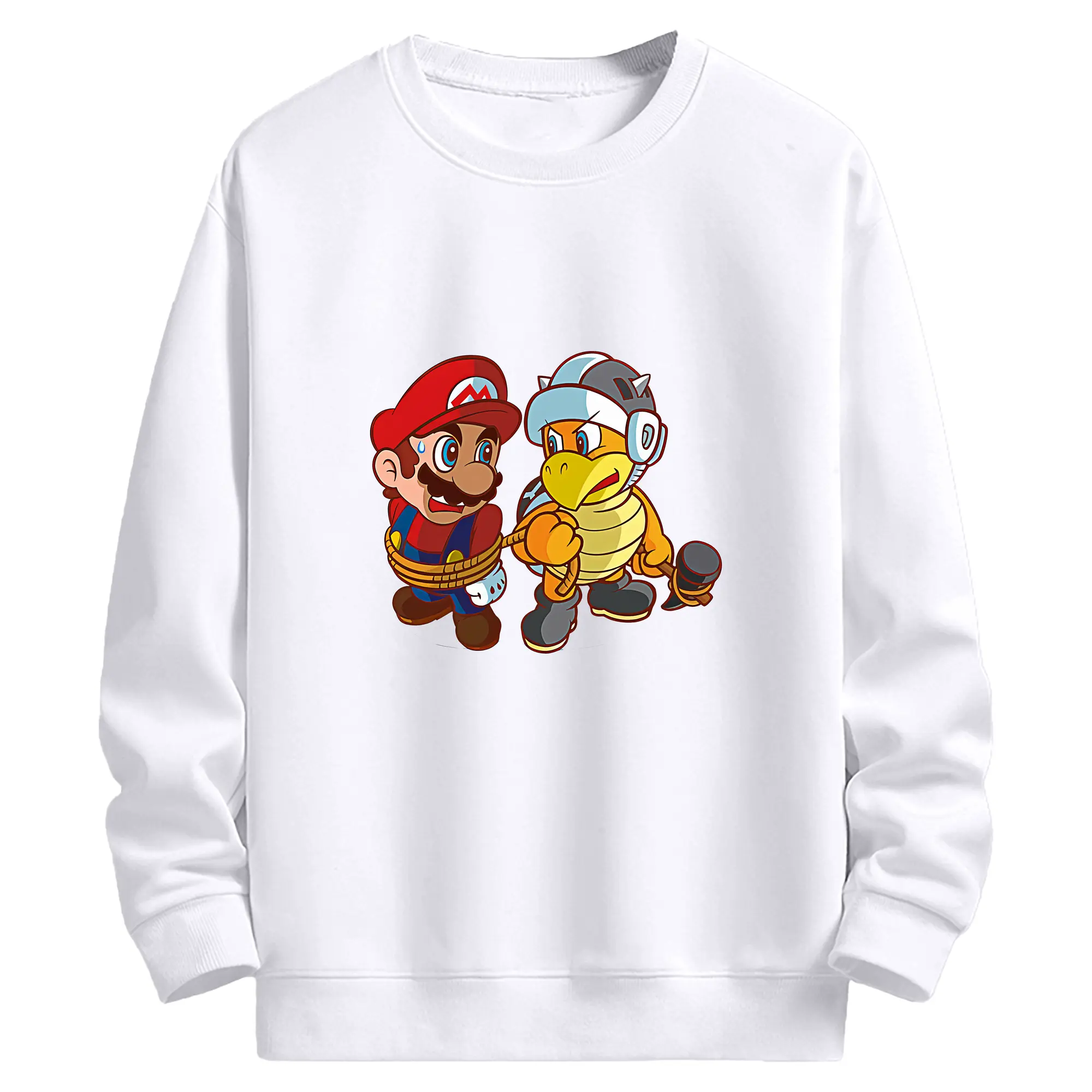 マリオ グッズ パタパタ - 高品質 クルーネック スウェット ・ コットン59％ ポリエステル41％ ・ ユニセックス 長袖 トレーナー ・ カジュアル デイリー スポーツ 散歩用