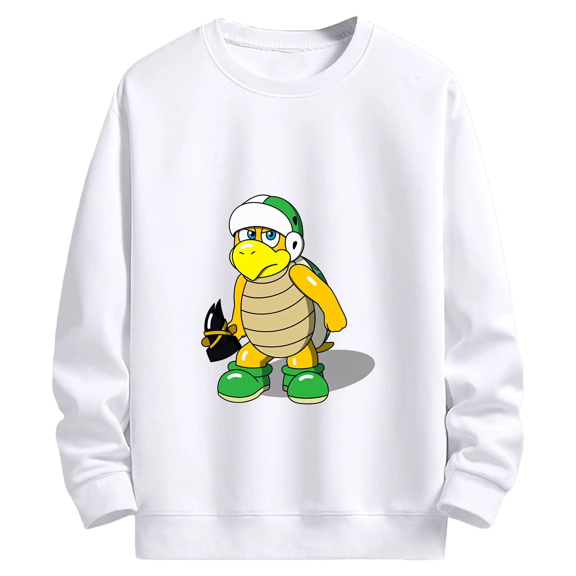 マリオ グッズ パタパタ - 高品質 クルーネック スウェット ・ コットン59％ ポリエステル41％ ・ ユニセックス 長袖 トレーナー ・ カジュアル デイリー スポーツ 散歩用