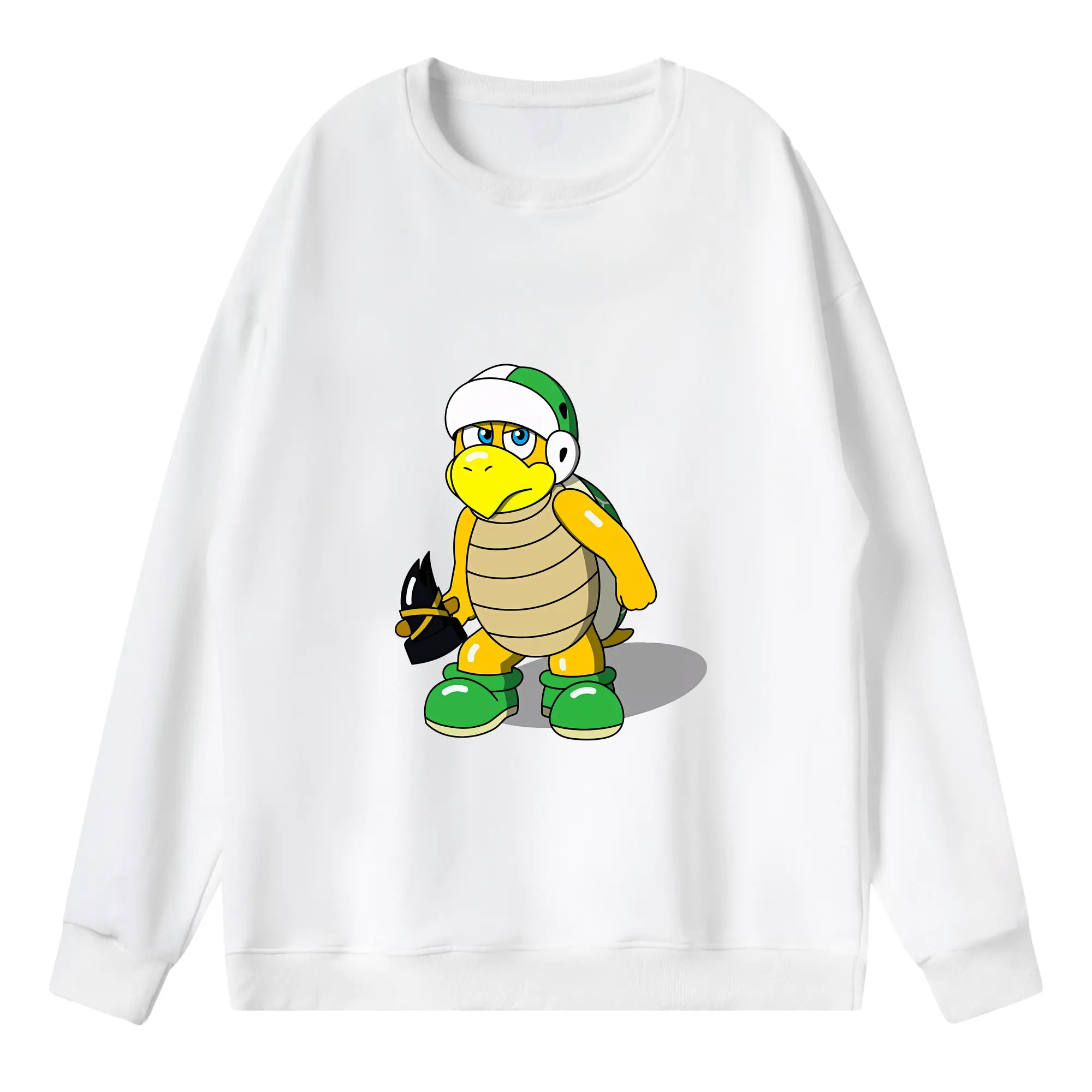 マリオ グッズ パタパタ - 薄手 クルーネック スウェット 裏毛260g · ポリエステル 春秋向け カジュアル 男女兼用 · トレーナー デイリー スポーツ 散歩に最適