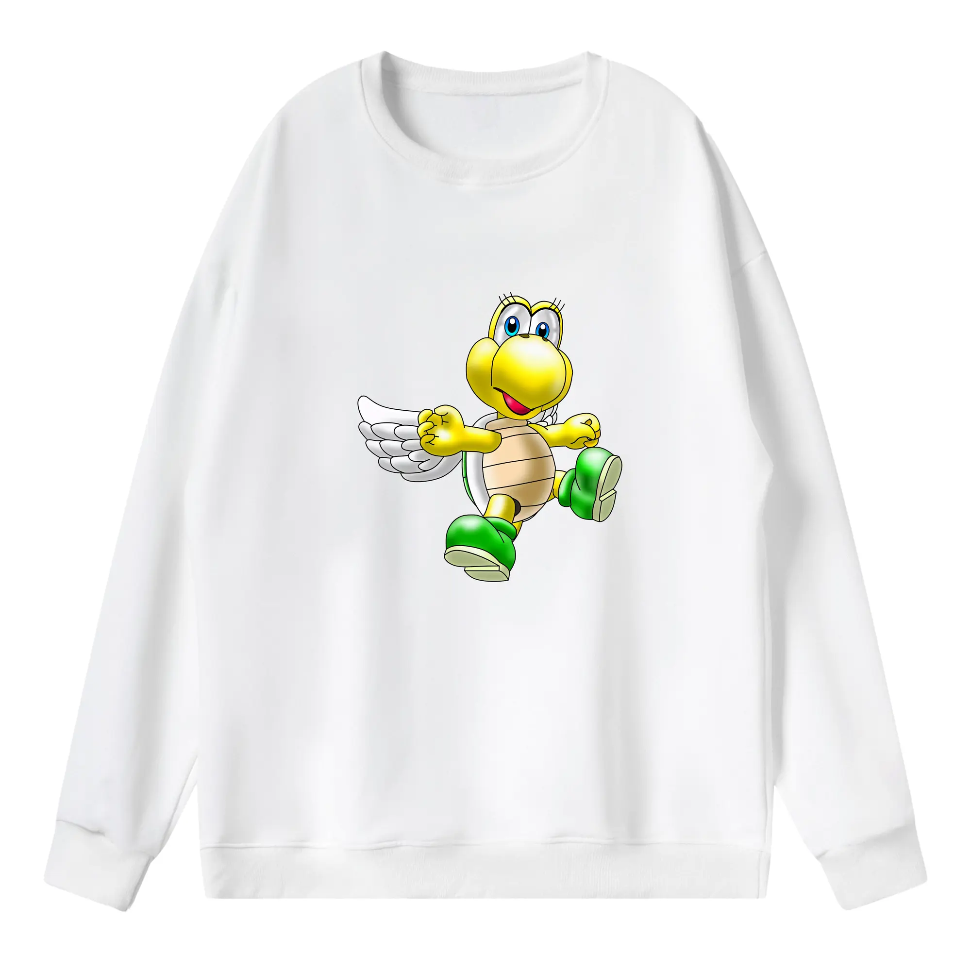 マリオ グッズ パタパタ - 薄手 クルーネック スウェット 裏毛260g · ポリエステル 春秋向け カジュアル 男女兼用 · トレーナー デイリー スポーツ 散歩に最適