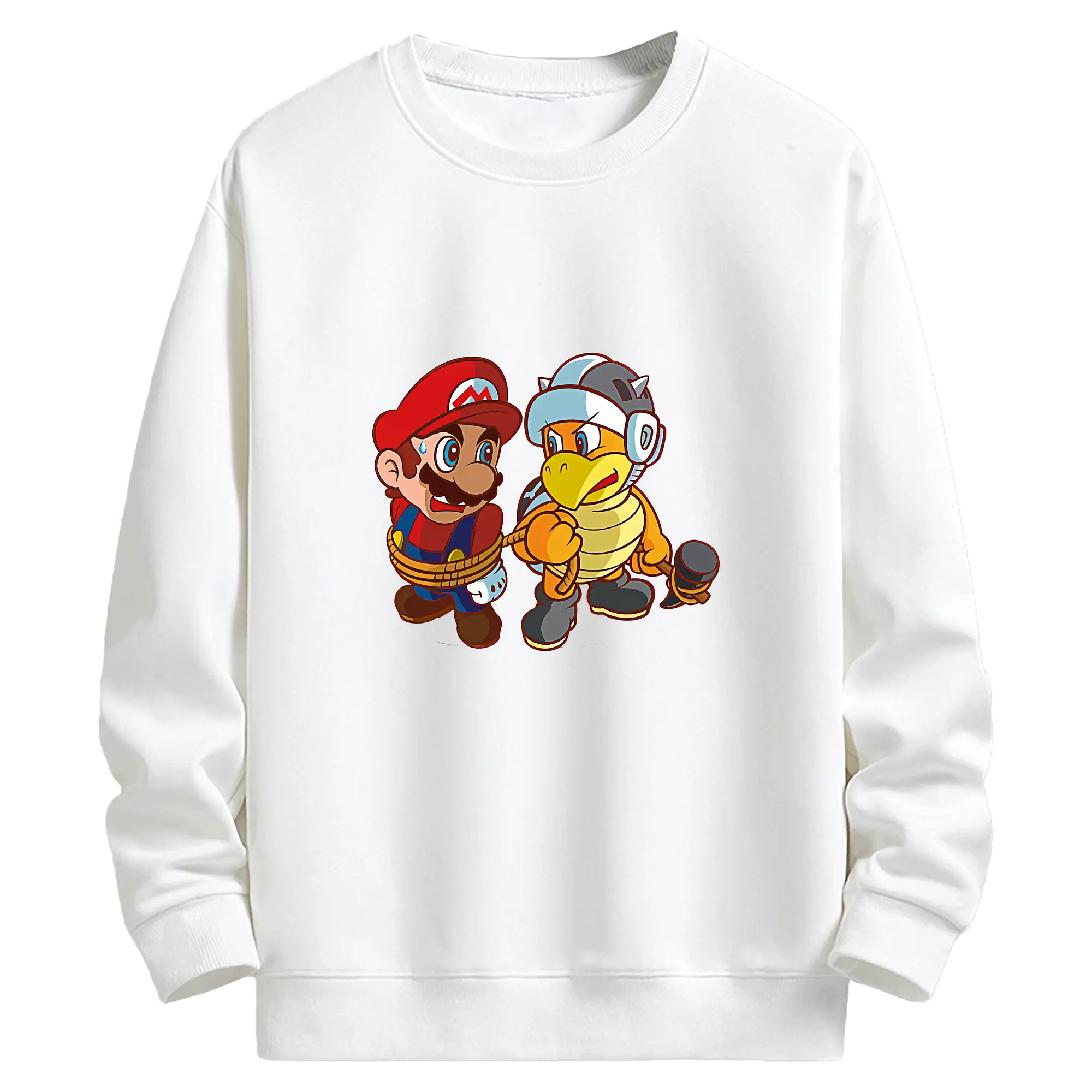 マリオ グッズ パタパタ - キッズ クルーネックスウェットシャツ ・ フロントプリント ・ 綿80％ ポリエステル20％ ・ 快適 通学 スポーツ 日常使い お散歩用