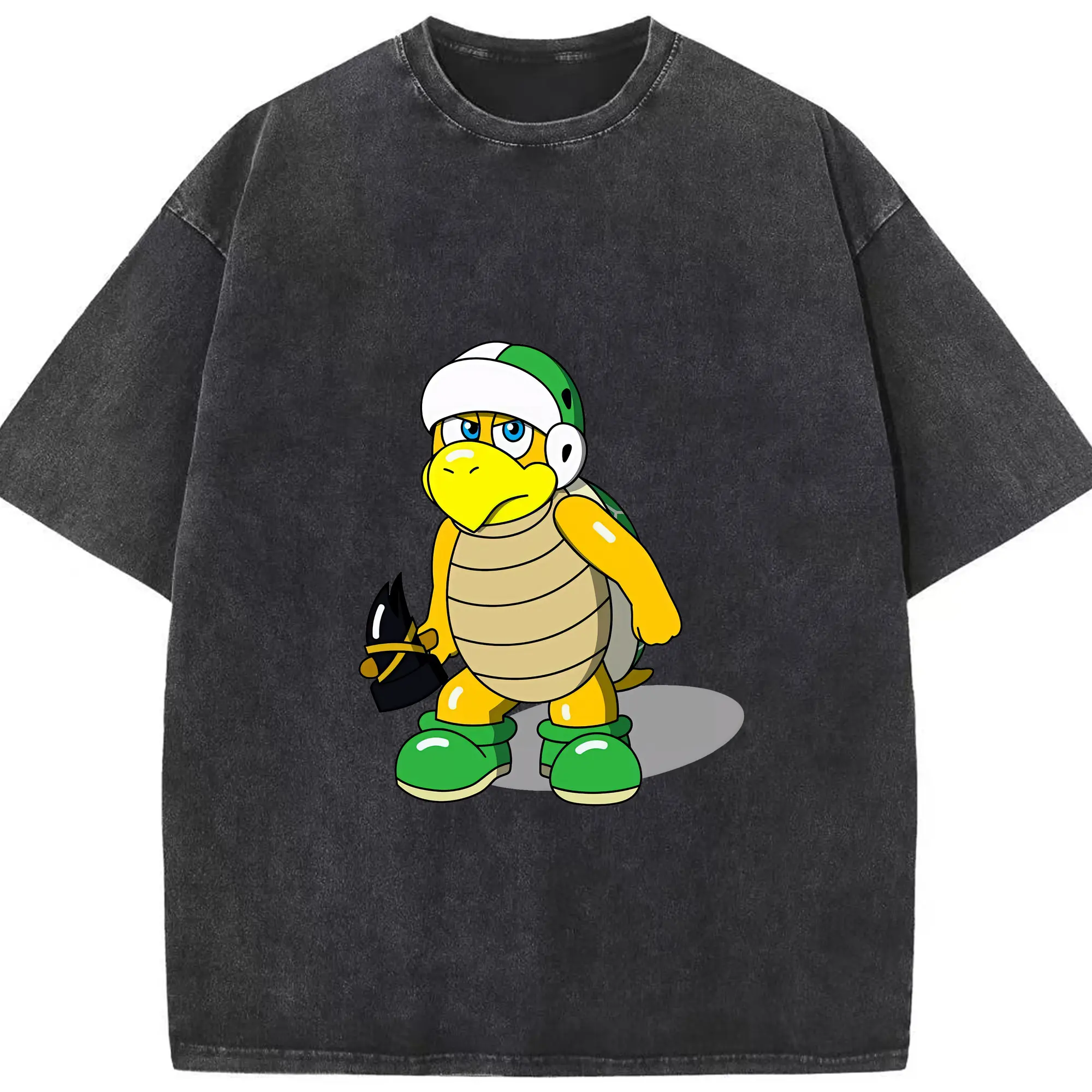 マリオ グッズ パタパタ - 綿100％ ヴィンテージ風 半袖Tシャツ ・ フロントプリント ・ 柔らか肌触り ・ 通気性 快適 ・ スポーツ カジュアル 外出用