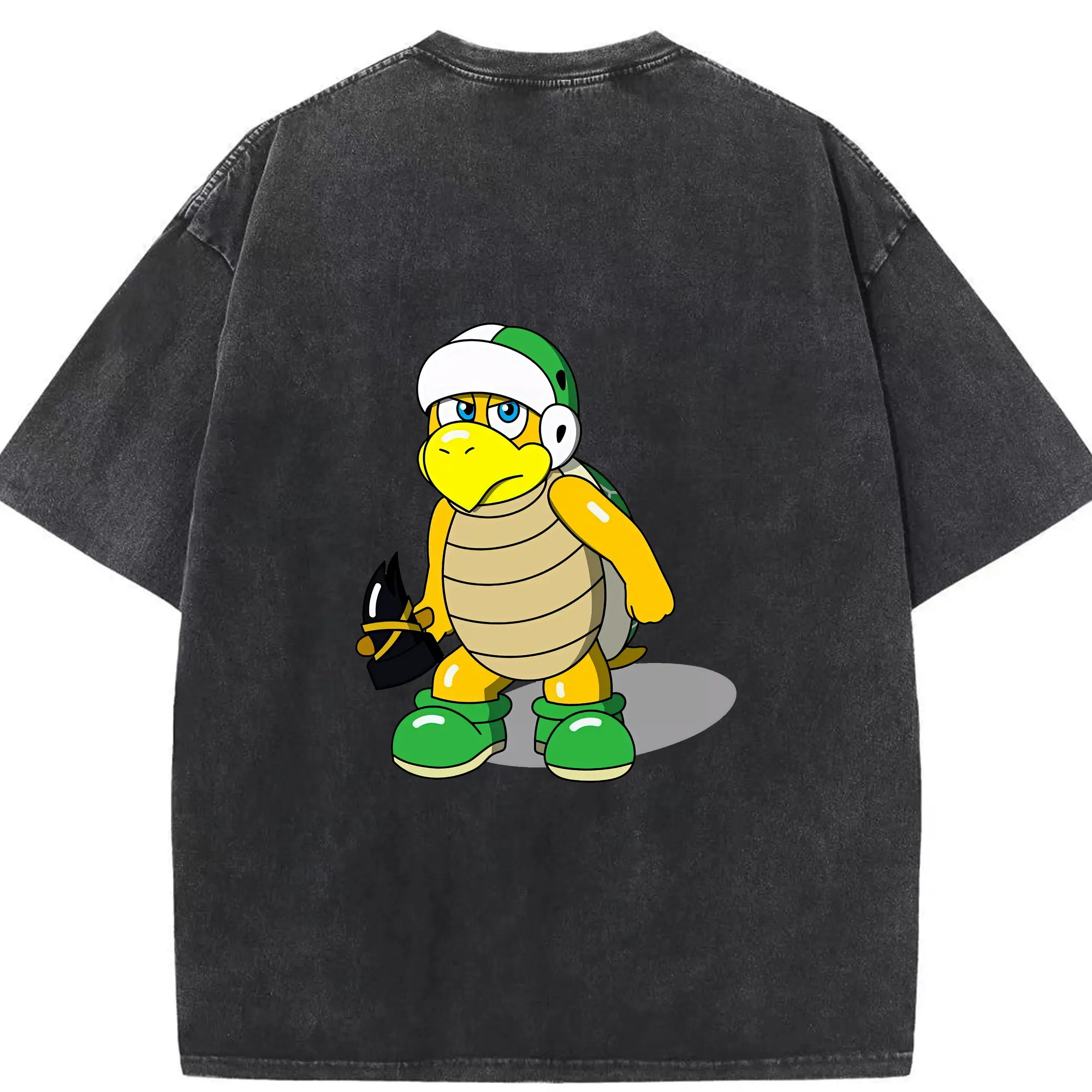 マリオ グッズ パタパタ - 綿100％ ヴィンテージ風 半袖Tシャツ ・ 背面プリント ・ 柔らか肌触り ・ 通気性 快適 ・ スポーツ カジュアル 外出用