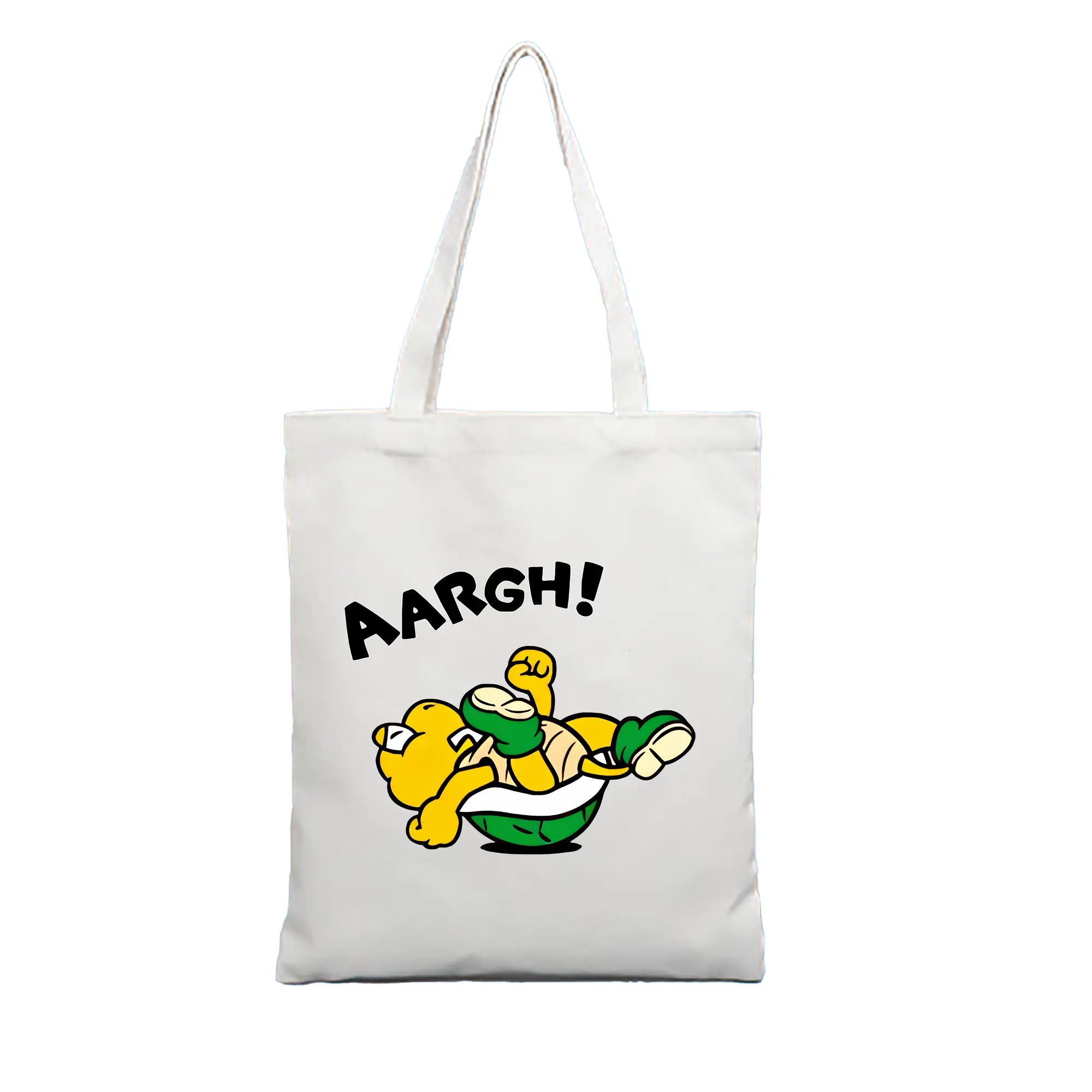 マリオ グッズ パタパタ - 縦型キャンバス手提げバッグ（トートバッグ） ・ キャンバス素材 ・ ショッピング用 ・ 軽量 丈夫 お手入れ簡単