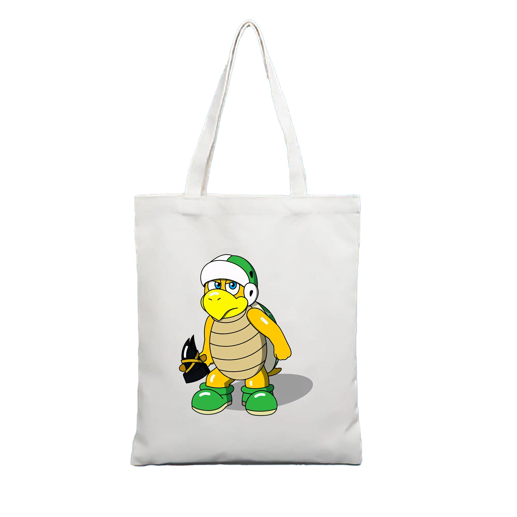 マリオ グッズ パタパタ - 縦型キャンバス手提げバッグ（トートバッグ） ・ キャンバス素材 ・ ショッピング用 ・ 軽量 丈夫 お手入れ簡単