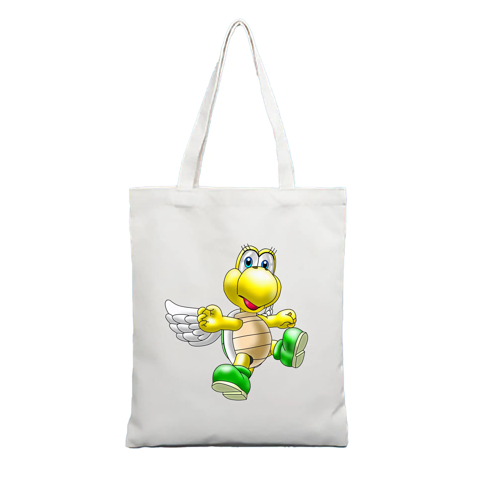 マリオ グッズ パタパタ - 縦型キャンバス手提げバッグ（トートバッグ） ・ キャンバス素材 ・ ショッピング用 ・ 軽量 丈夫 お手入れ簡単