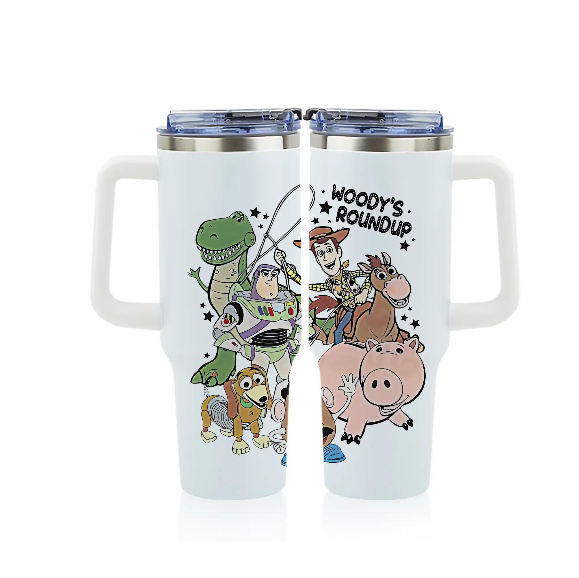 トイ・ストーリー グッズ ウッディ - 1200mL フルプリント車用タンブラー ・ 304ステンレス 内側 ・ 201ステンレス 外側 ・ 保温 保冷 ・ 通勤 ドライブ アウトドア用