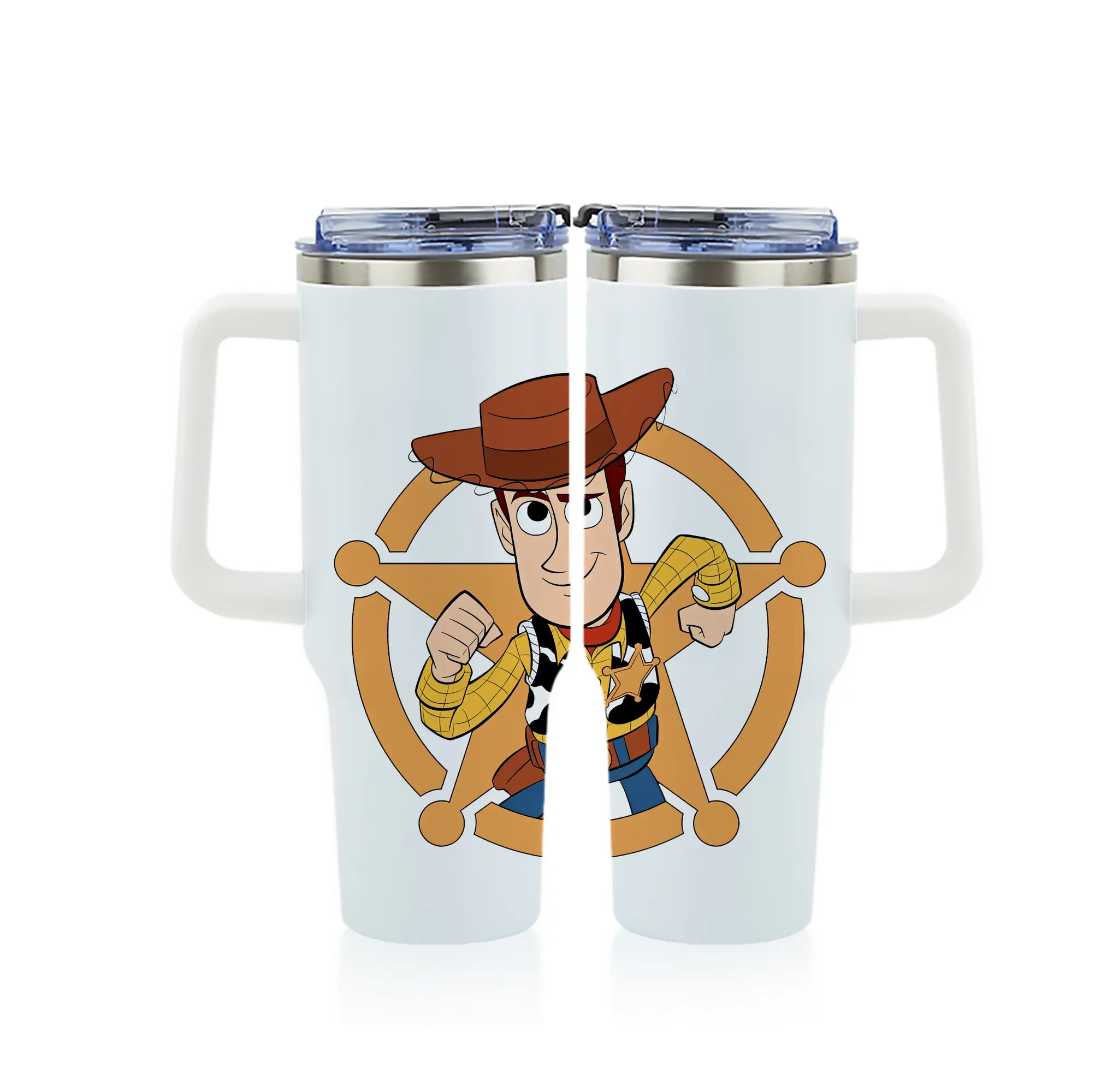 トイ・ストーリー グッズ ウッディ - 1200mL フルプリント車用タンブラー ・ 304ステンレス 内側 ・ 201ステンレス 外側 ・ 保温 保冷 ・ 通勤 ドライブ アウトドア用