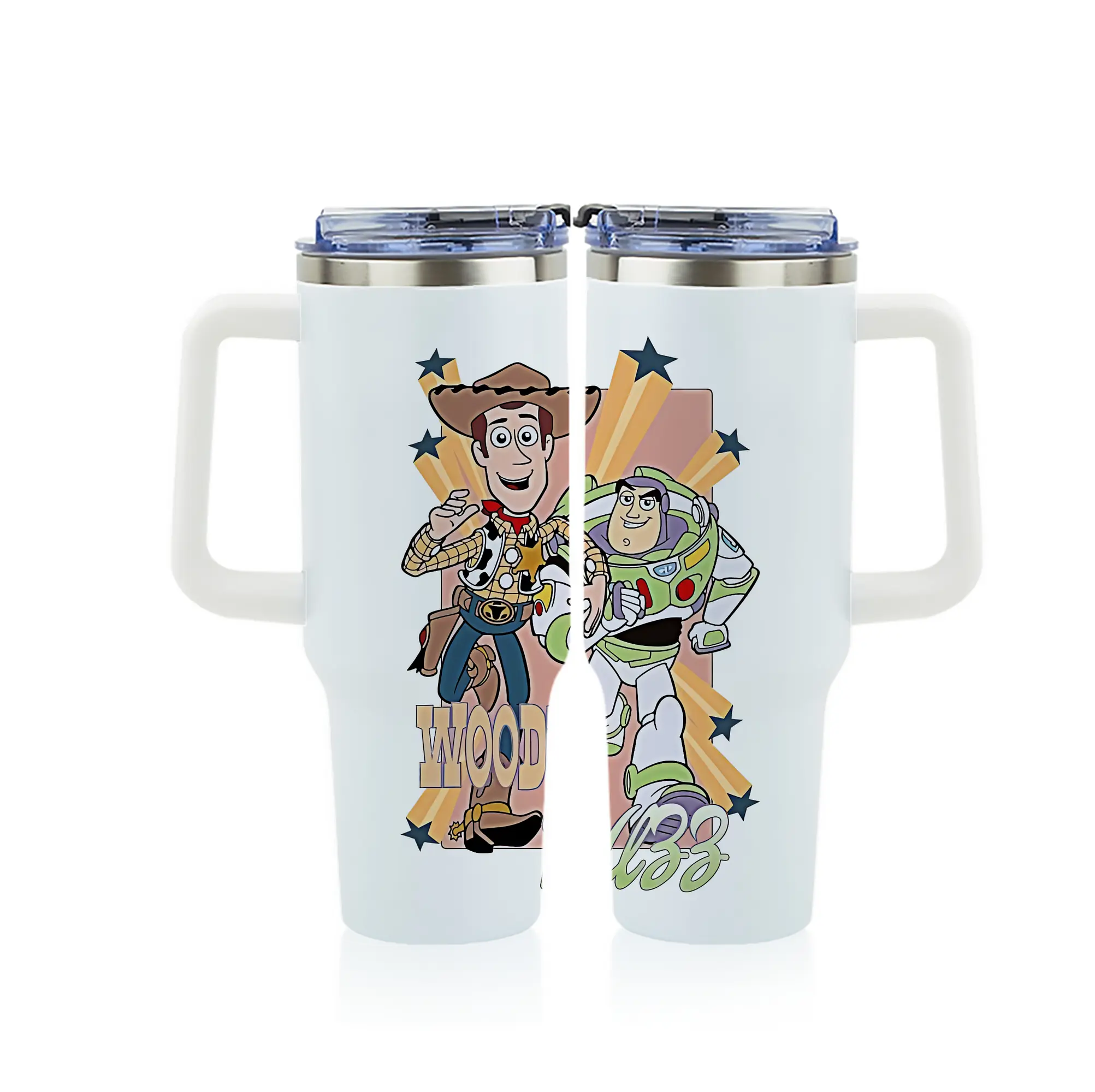 トイ・ストーリー グッズ ウッディ - 1200mL フルプリント車用タンブラー ・ 304ステンレス 内側 ・ 201ステンレス 外側 ・ 保温 保冷 ・ 通勤 ドライブ アウトドア用