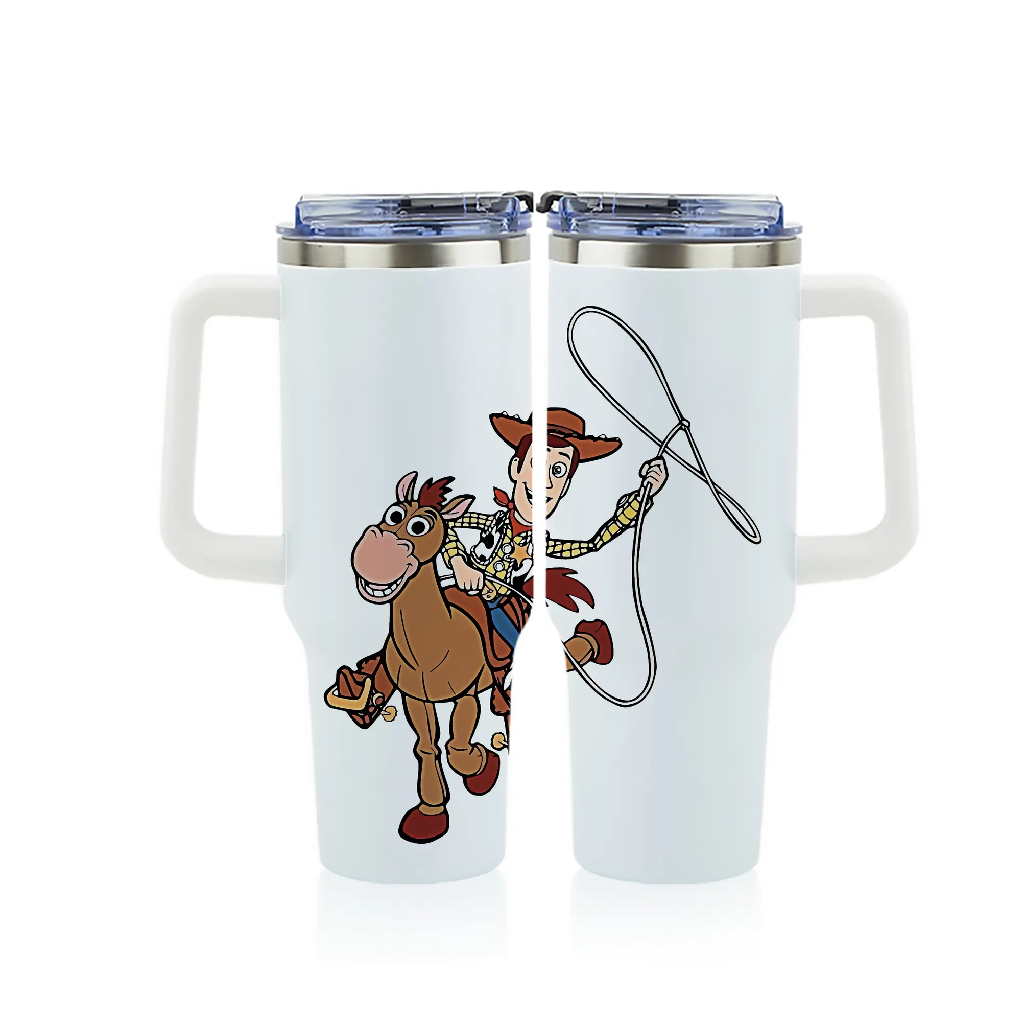 トイ・ストーリー グッズ ウッディ - 1200mL フルプリント車用タンブラー ・ 304ステンレス 内側 ・ 201ステンレス 外側 ・ 保温 保冷 ・ 通勤 ドライブ アウトドア用