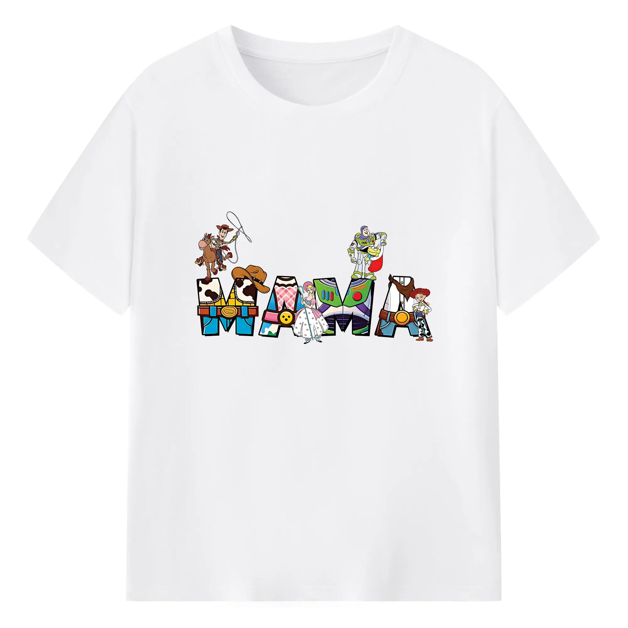 トイ・ストーリー グッズ ウッディ - 綿100％ 半袖Tシャツ ・ フロントプリント ・ 快適 通気性 ・ 日常使い 散歩 スポーツ用