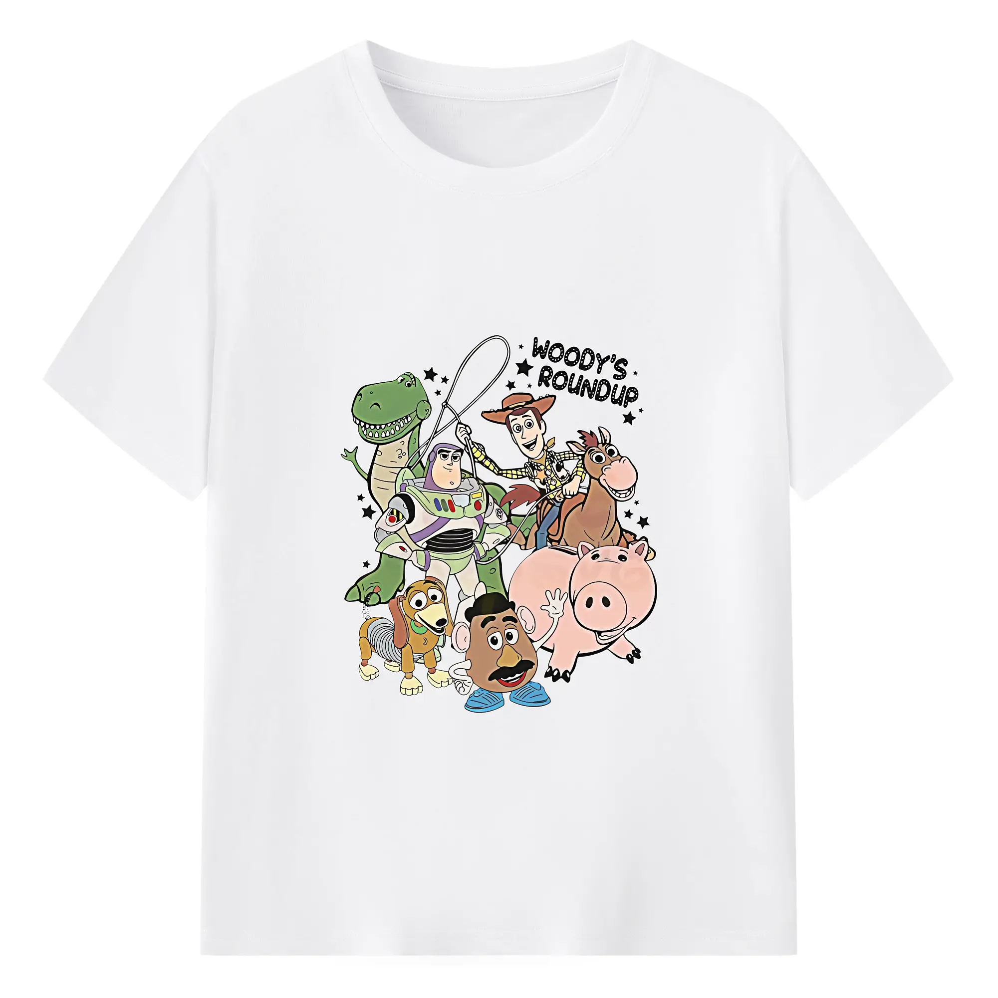 トイ・ストーリー グッズ ウッディ - 綿100％ 半袖Tシャツ ・ フロントプリント ・ 快適 通気性 ・ 日常使い 散歩 スポーツ用