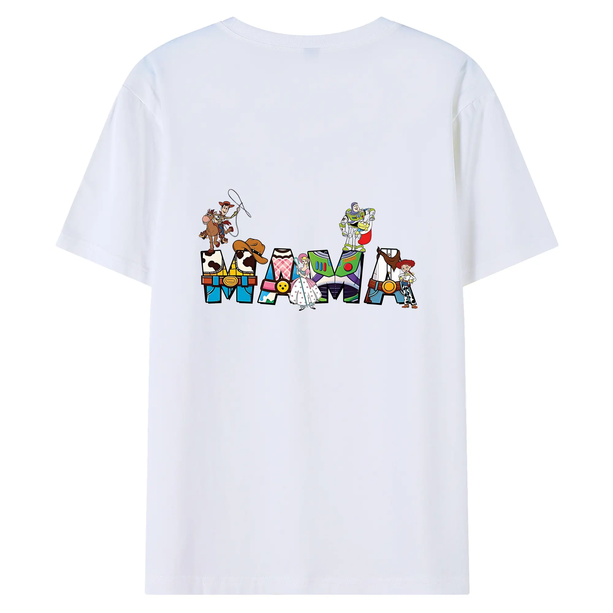 トイ・ストーリー グッズ ウッディ - 綿100％ 半袖Tシャツ ・ バックプリント ・ 快適 通気性 ・ 日常使い 散歩 スポーツ用