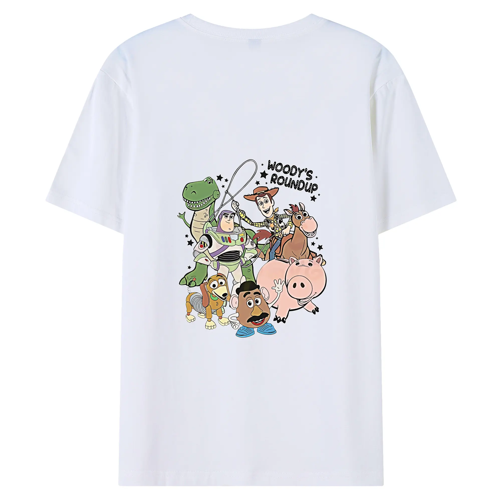 トイ・ストーリー グッズ ウッディ - 綿100％ 半袖Tシャツ ・ バックプリント ・ 快適 通気性 ・ 日常使い 散歩 スポーツ用