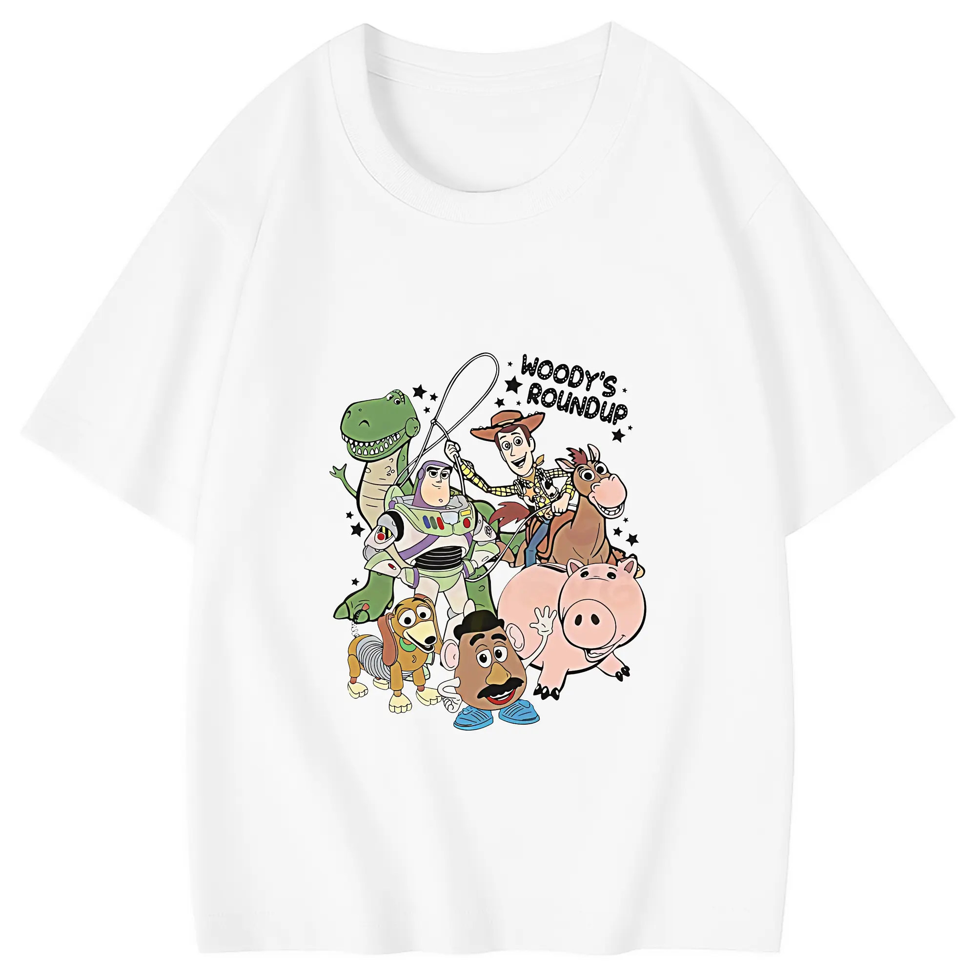 トイ・ストーリー グッズ ウッディ - 綿100％ キッズTシャツ ・ フロントプリント ・ 快適 通気性 ・ スポーツ カジュアル 散歩用