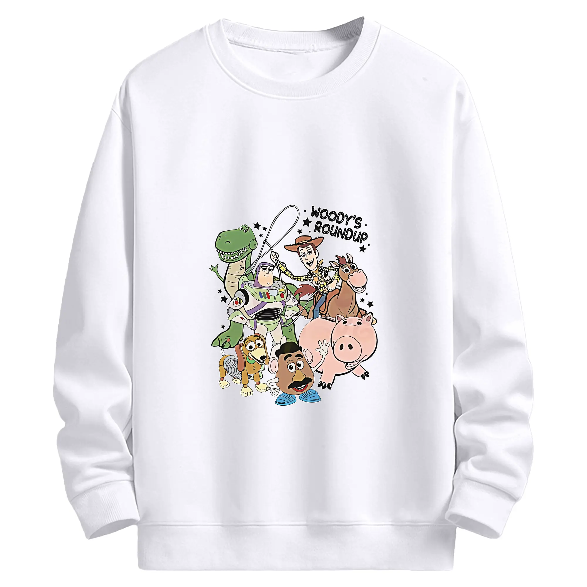 トイ・ストーリー グッズ ウッディ - 高品質 クルーネック スウェット ・ コットン59％ ポリエステル41％ ・ ユニセックス 長袖 トレーナー ・ カジュアル デイリー スポーツ 散歩用