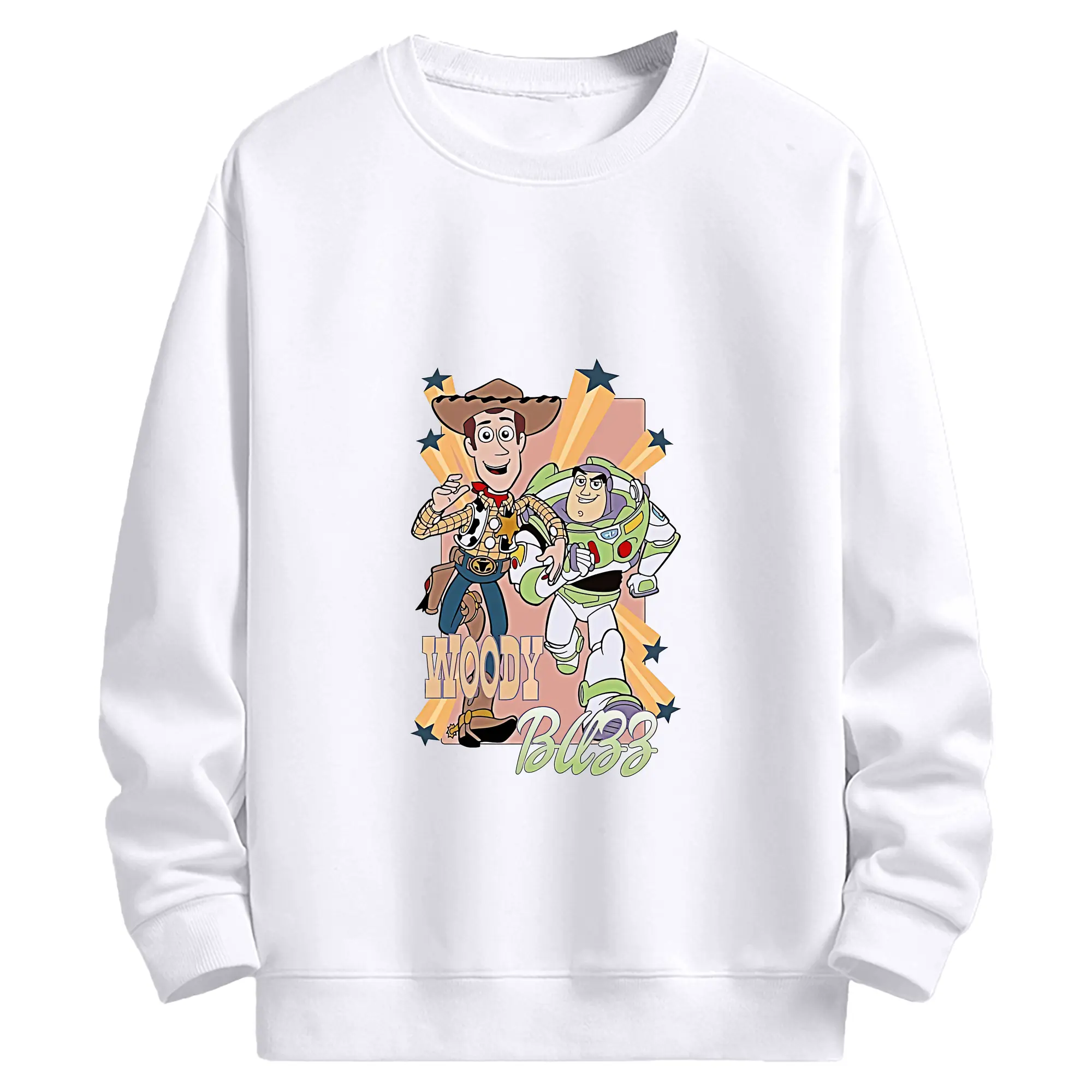 トイ・ストーリー グッズ ウッディ - 高品質 クルーネック スウェット ・ コットン59％ ポリエステル41％ ・ ユニセックス 長袖 トレーナー ・ カジュアル デイリー スポーツ 散歩用