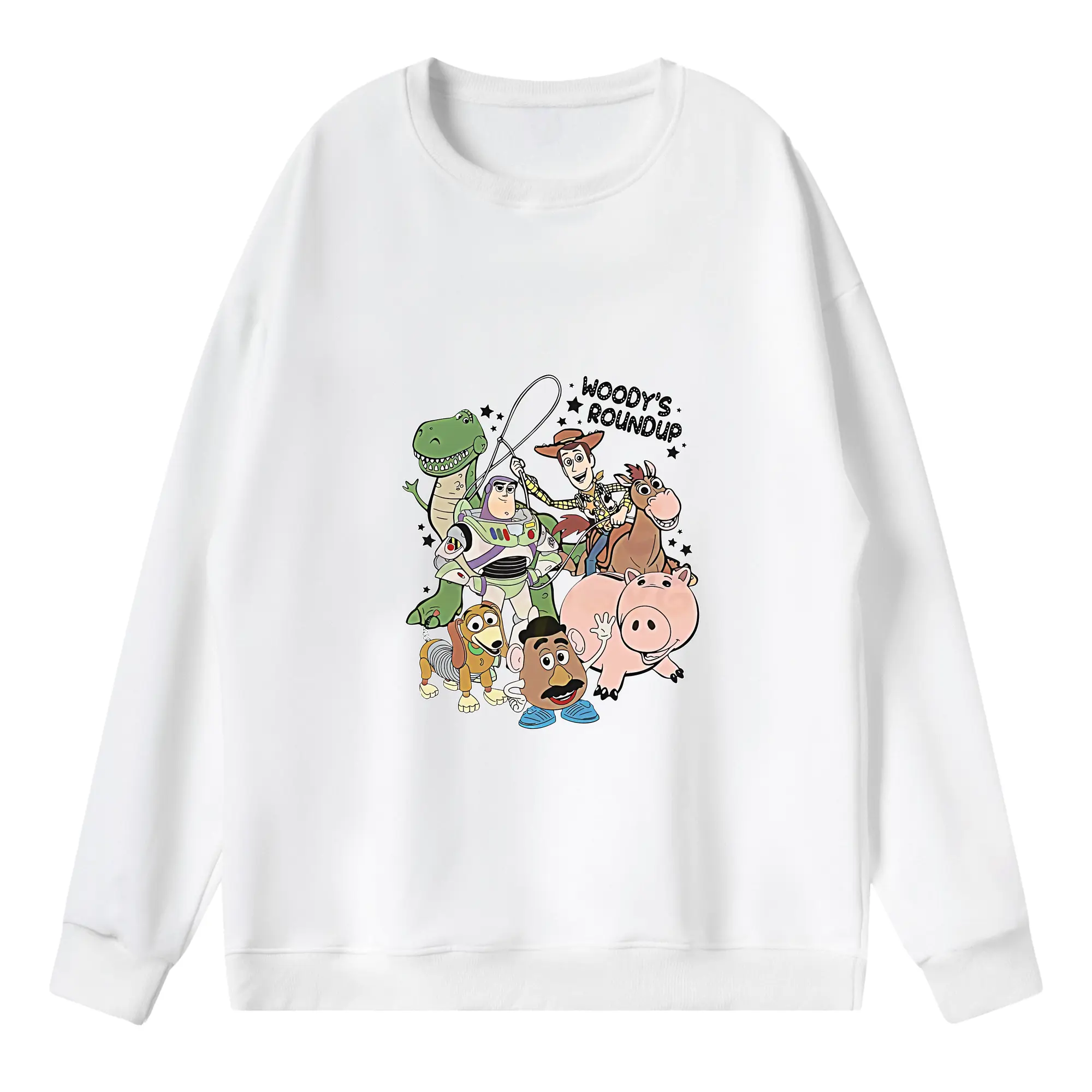 トイ・ストーリー グッズ ウッディ - 薄手 クルーネック スウェット 裏毛260g · ポリエステル 春秋向け カジュアル 男女兼用 · トレーナー デイリー スポーツ 散歩に最適