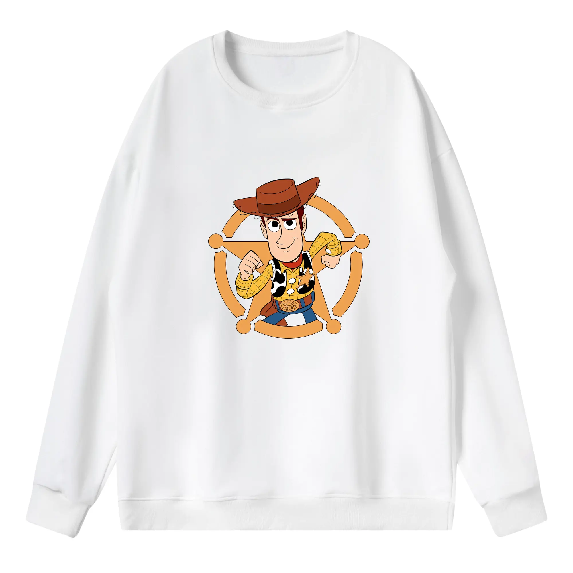 トイ・ストーリー グッズ ウッディ - 薄手 クルーネック スウェット 裏毛260g · ポリエステル 春秋向け カジュアル 男女兼用 · トレーナー デイリー スポーツ 散歩に最適