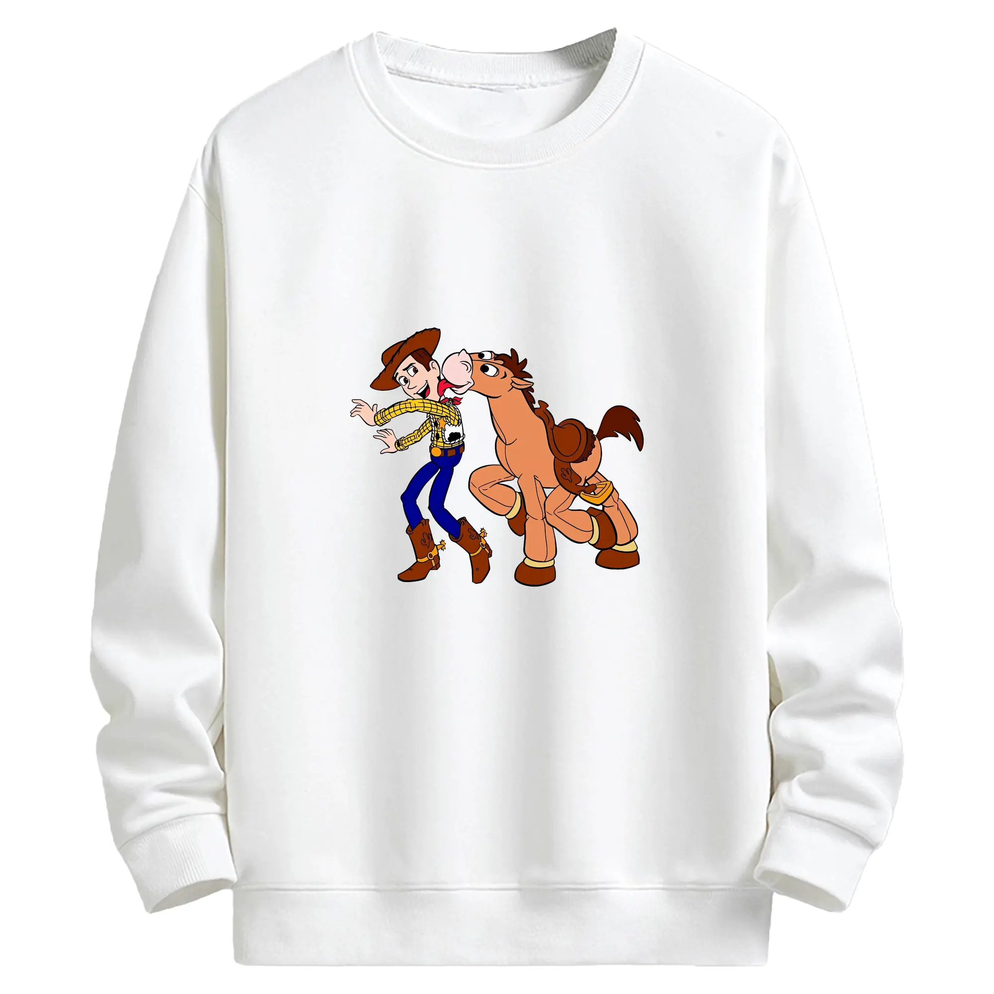 トイ・ストーリー グッズ ウッディ - キッズ クルーネックスウェットシャツ ・ フロントプリント ・ 綿80％ ポリエステル20％ ・ 快適 通学 スポーツ 日常使い お散歩用