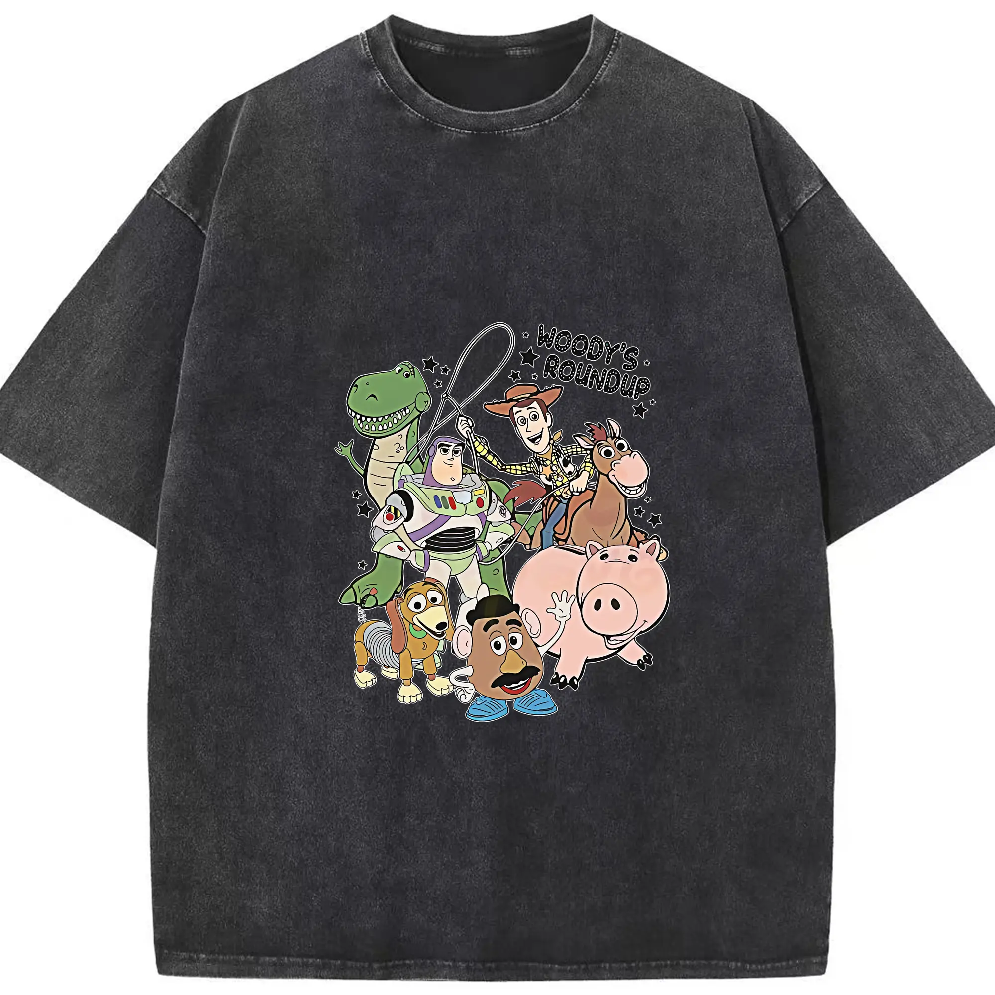 トイ・ストーリー グッズ ウッディ - 綿100％ ヴィンテージ風 半袖Tシャツ ・ フロントプリント ・ 柔らか肌触り ・ 通気性 快適 ・ スポーツ カジュアル 外出用