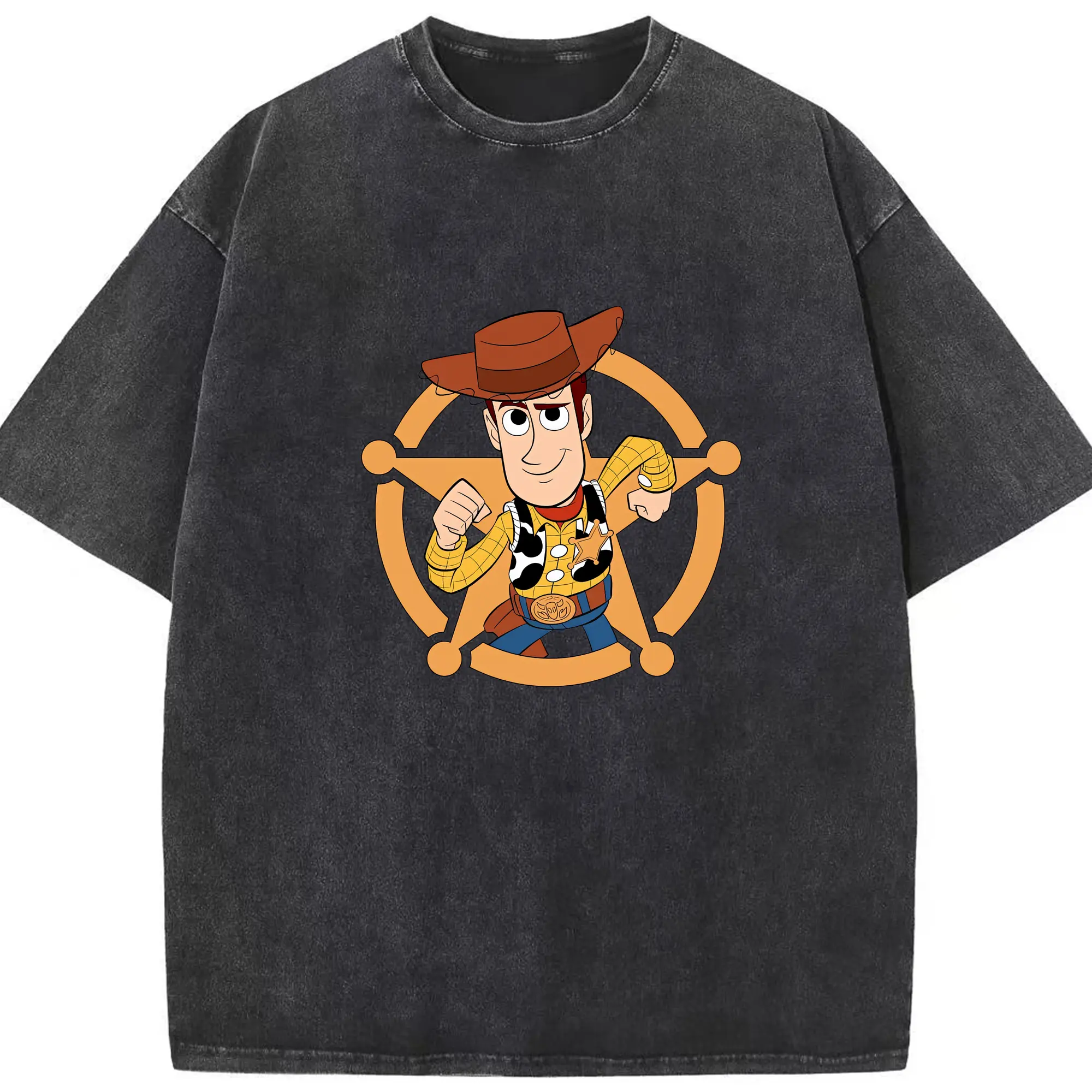 トイ・ストーリー グッズ ウッディ - 綿100％ ヴィンテージ風 半袖Tシャツ ・ フロントプリント ・ 柔らか肌触り ・ 通気性 快適 ・ スポーツ カジュアル 外出用