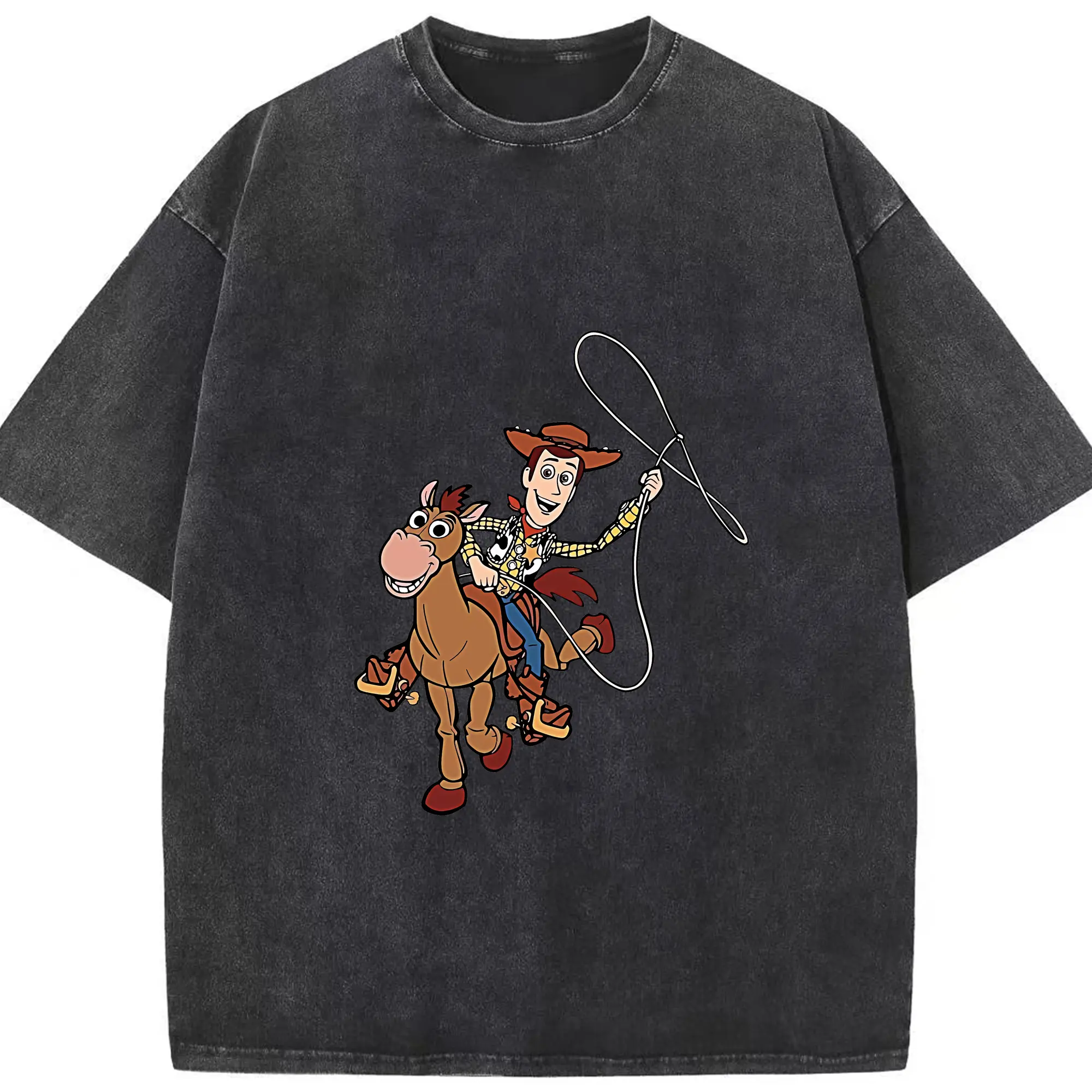 トイ・ストーリー グッズ ウッディ - 綿100％ ヴィンテージ風 半袖Tシャツ ・ フロントプリント ・ 柔らか肌触り ・ 通気性 快適 ・ スポーツ カジュアル 外出用