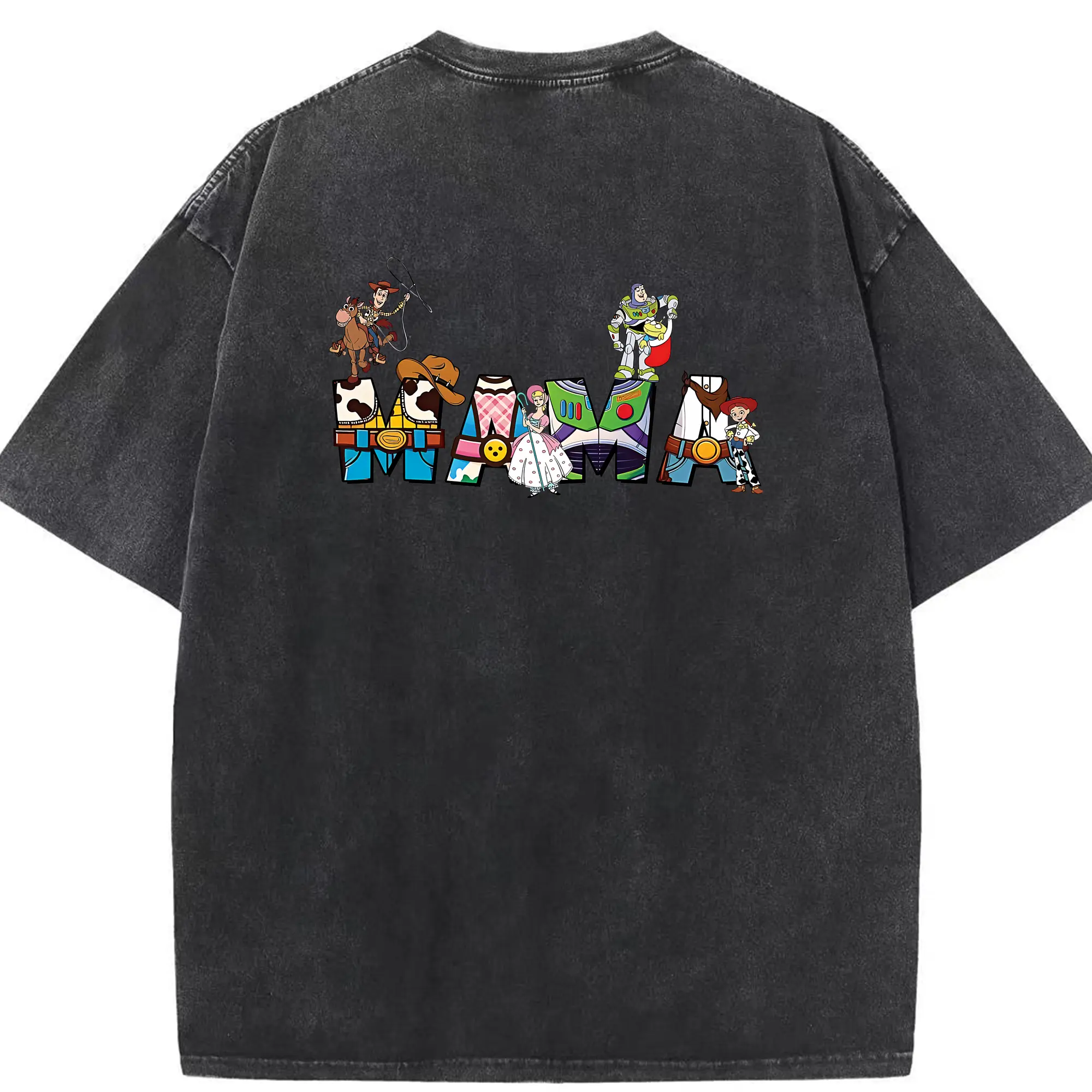 トイ・ストーリー グッズ ウッディ - 綿100％ ヴィンテージ風 半袖Tシャツ ・ 背面プリント ・ 柔らか肌触り ・ 通気性 快適 ・ スポーツ カジュアル 外出用