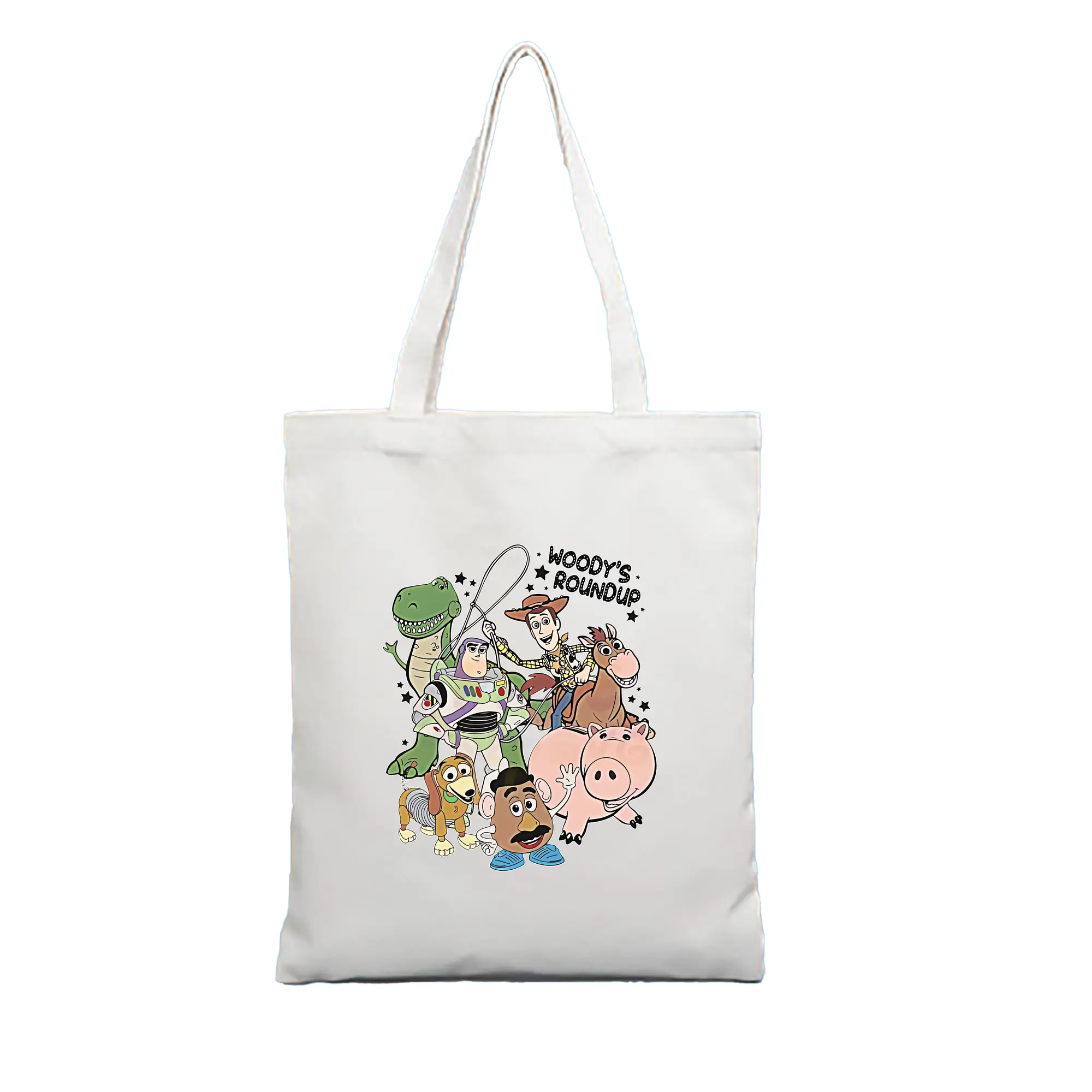 トイ・ストーリー グッズ ウッディ - 縦型キャンバス手提げバッグ（トートバッグ） ・ キャンバス素材 ・ ショッピング用 ・ 軽量 丈夫 お手入れ簡単