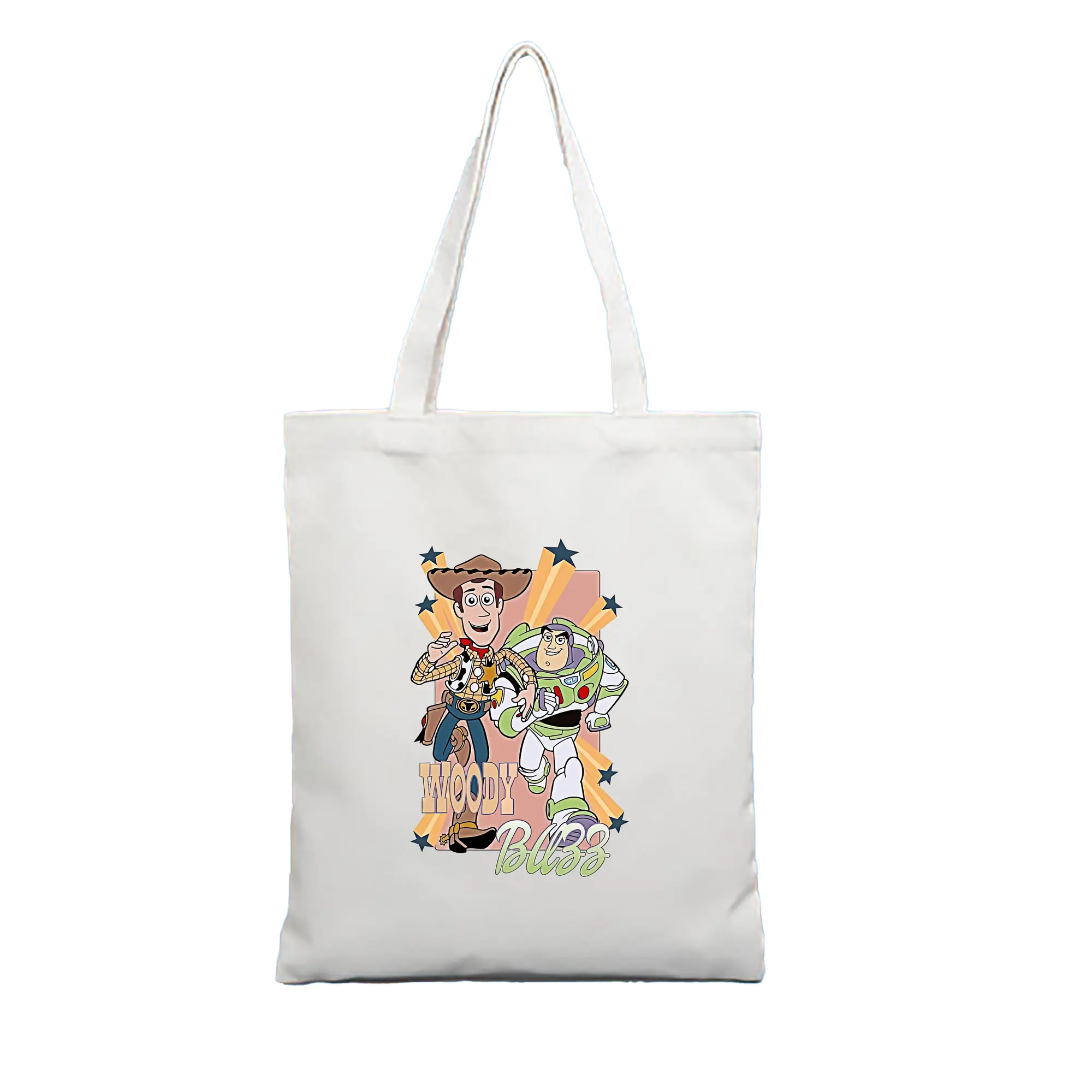 トイ・ストーリー グッズ ウッディ - 縦型キャンバス手提げバッグ（トートバッグ） ・ キャンバス素材 ・ ショッピング用 ・ 軽量 丈夫 お手入れ簡単