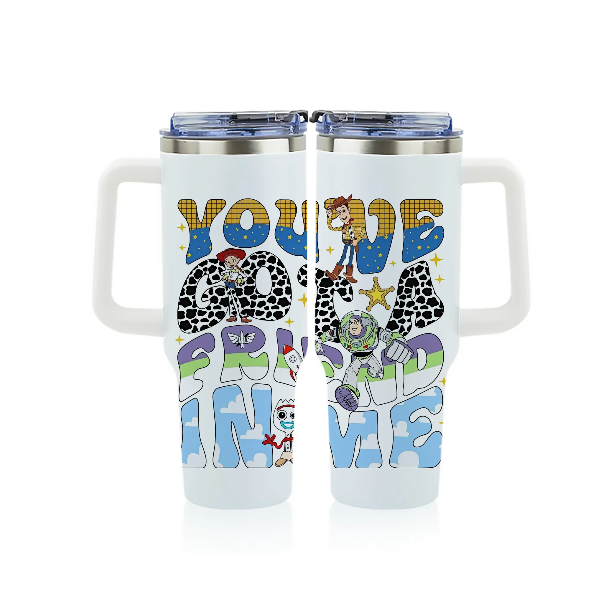 トイ・ストーリー グッズ バズ・ライトイヤー - 1200mL フルプリント車用タンブラー ・ 304ステンレス 内側 ・ 201ステンレス 外側 ・ 保温 保冷 ・ 通勤 ドライブ アウトドア用