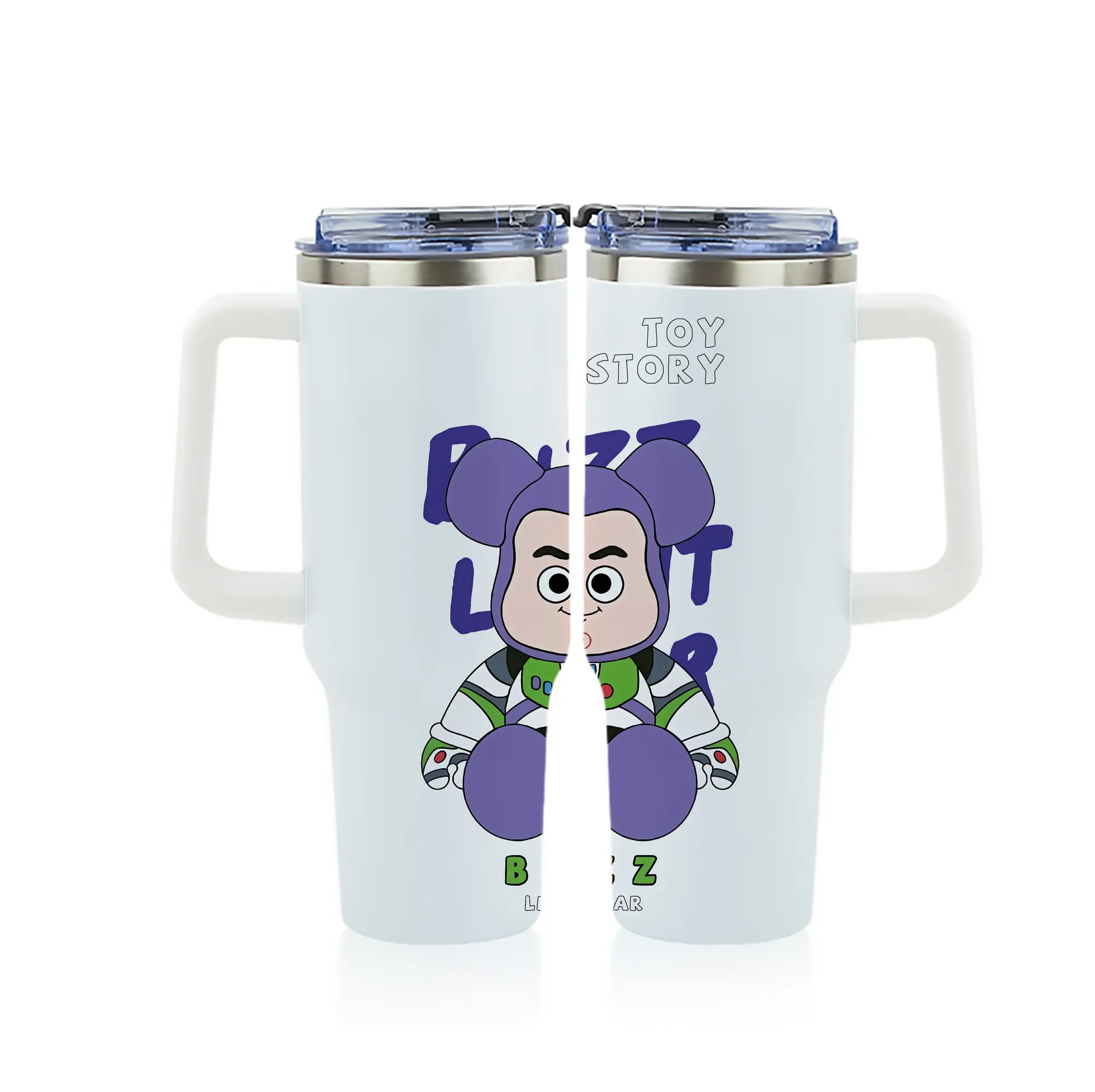 トイ・ストーリー グッズ バズ・ライトイヤー - 1200mL フルプリント車用タンブラー ・ 304ステンレス 内側 ・ 201ステンレス 外側 ・ 保温 保冷 ・ 通勤 ドライブ アウトドア用