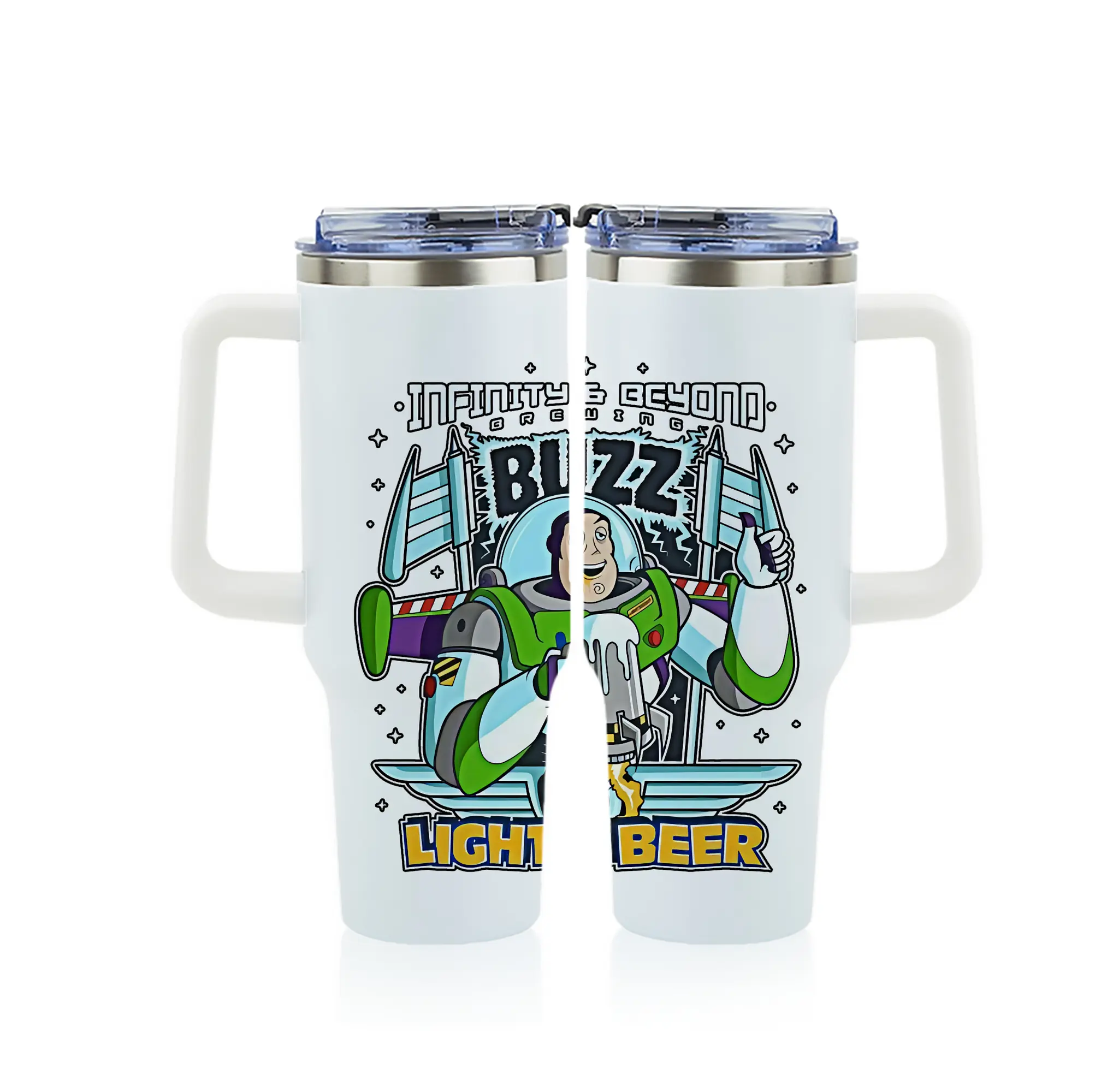 トイ・ストーリー グッズ バズ・ライトイヤー - 1200mL フルプリント車用タンブラー ・ 304ステンレス 内側 ・ 201ステンレス 外側 ・ 保温 保冷 ・ 通勤 ドライブ アウトドア用
