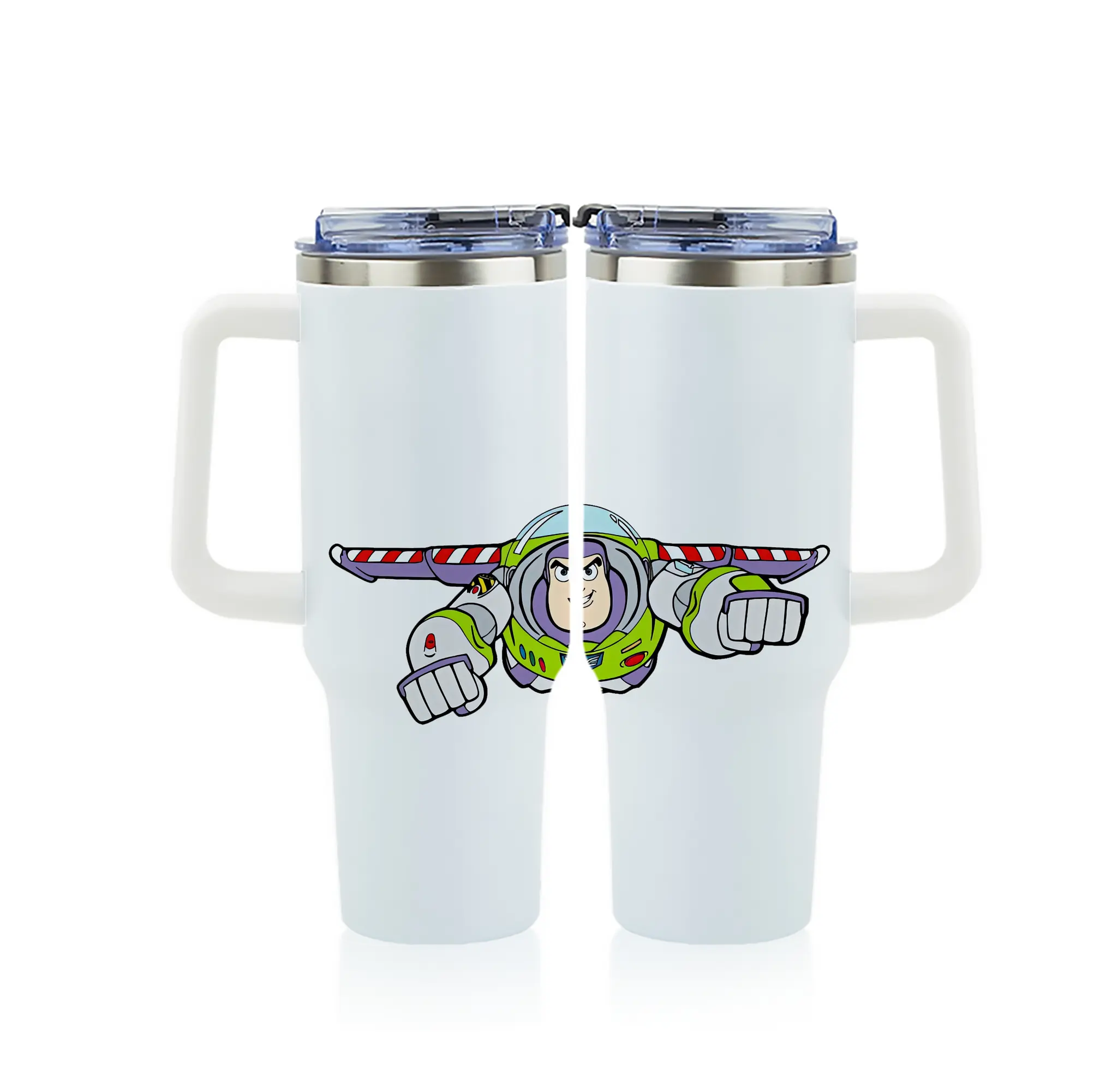 トイ・ストーリー グッズ バズ・ライトイヤー - 1200mL フルプリント車用タンブラー ・ 304ステンレス 内側 ・ 201ステンレス 外側 ・ 保温 保冷 ・ 通勤 ドライブ アウトドア用