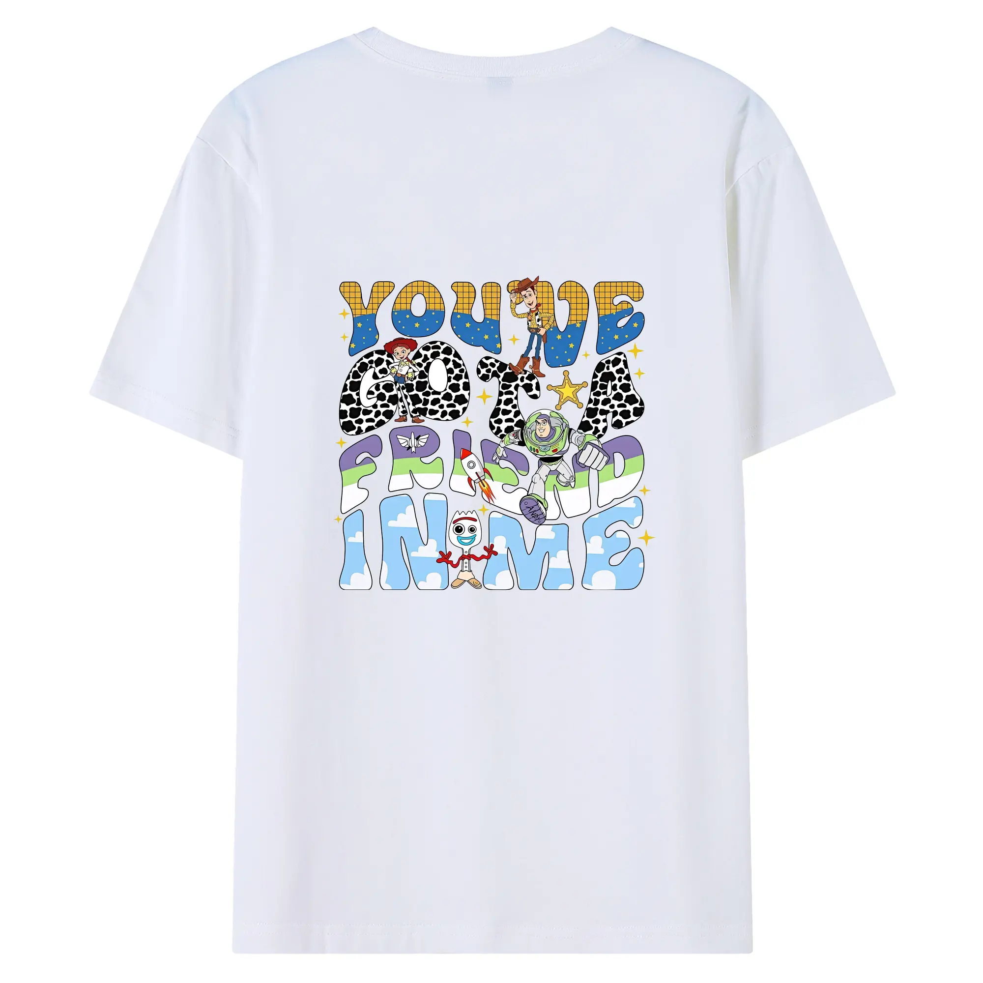 トイ・ストーリー グッズ バズ・ライトイヤー - 綿100％ 半袖Tシャツ ・ バックプリント ・ 快適 通気性 ・ 日常使い 散歩 スポーツ用