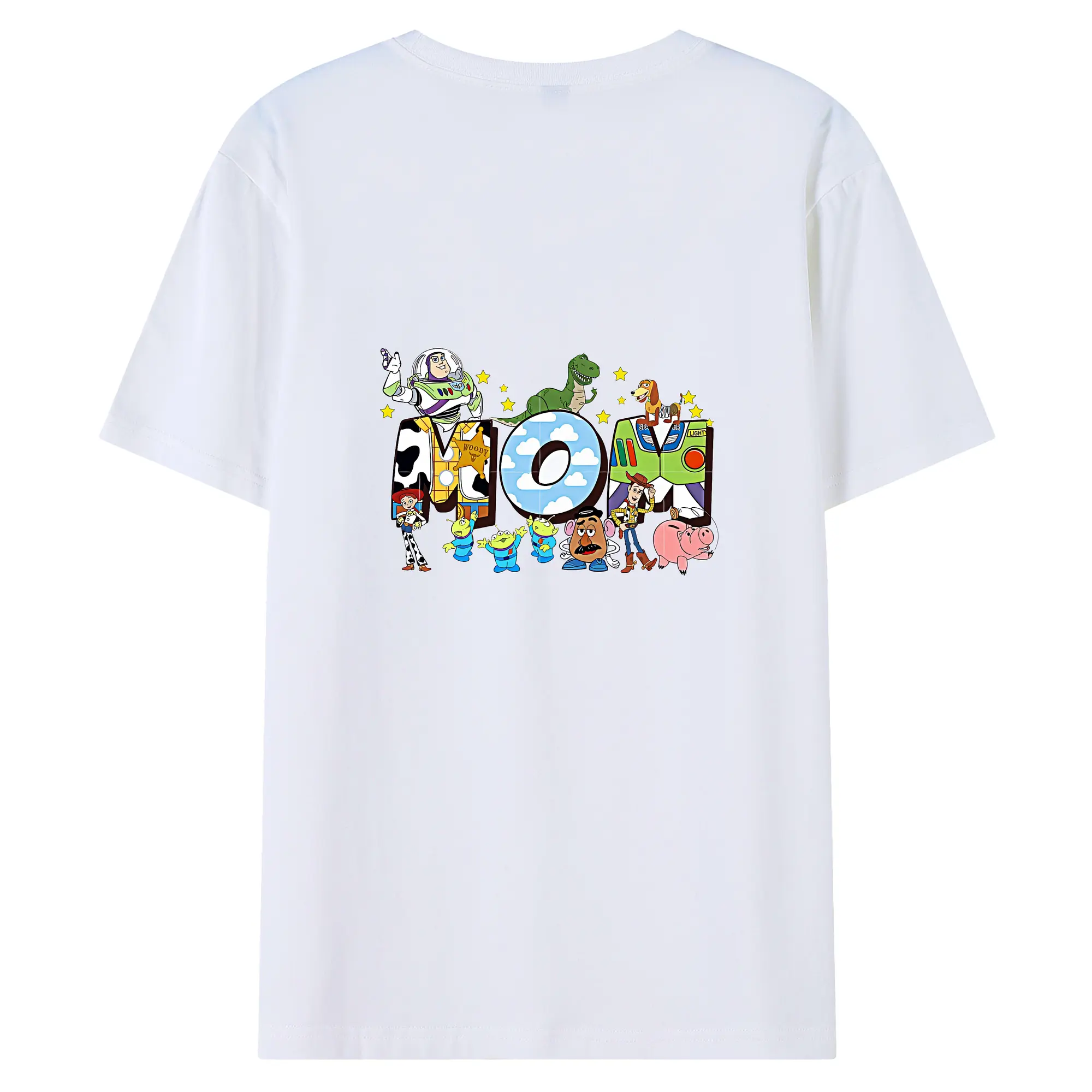 トイ・ストーリー グッズ バズ・ライトイヤー - 綿100％ 半袖Tシャツ ・ バックプリント ・ 快適 通気性 ・ 日常使い 散歩 スポーツ用