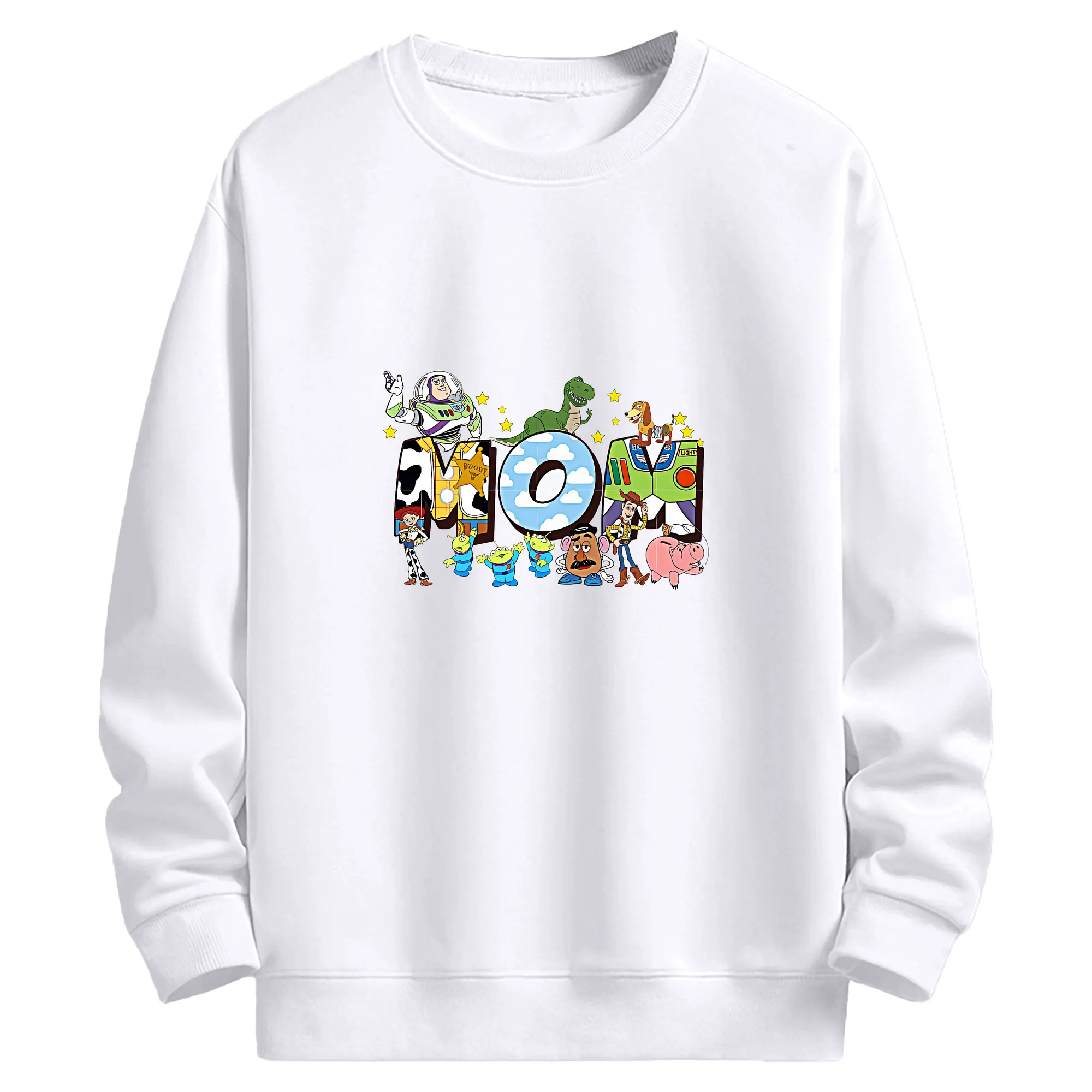 トイ・ストーリー グッズ バズ・ライトイヤー - 高品質 クルーネック スウェット ・ コットン59％ ポリエステル41％ ・ ユニセックス 長袖 トレーナー ・ カジュアル デイリー スポーツ 散歩用