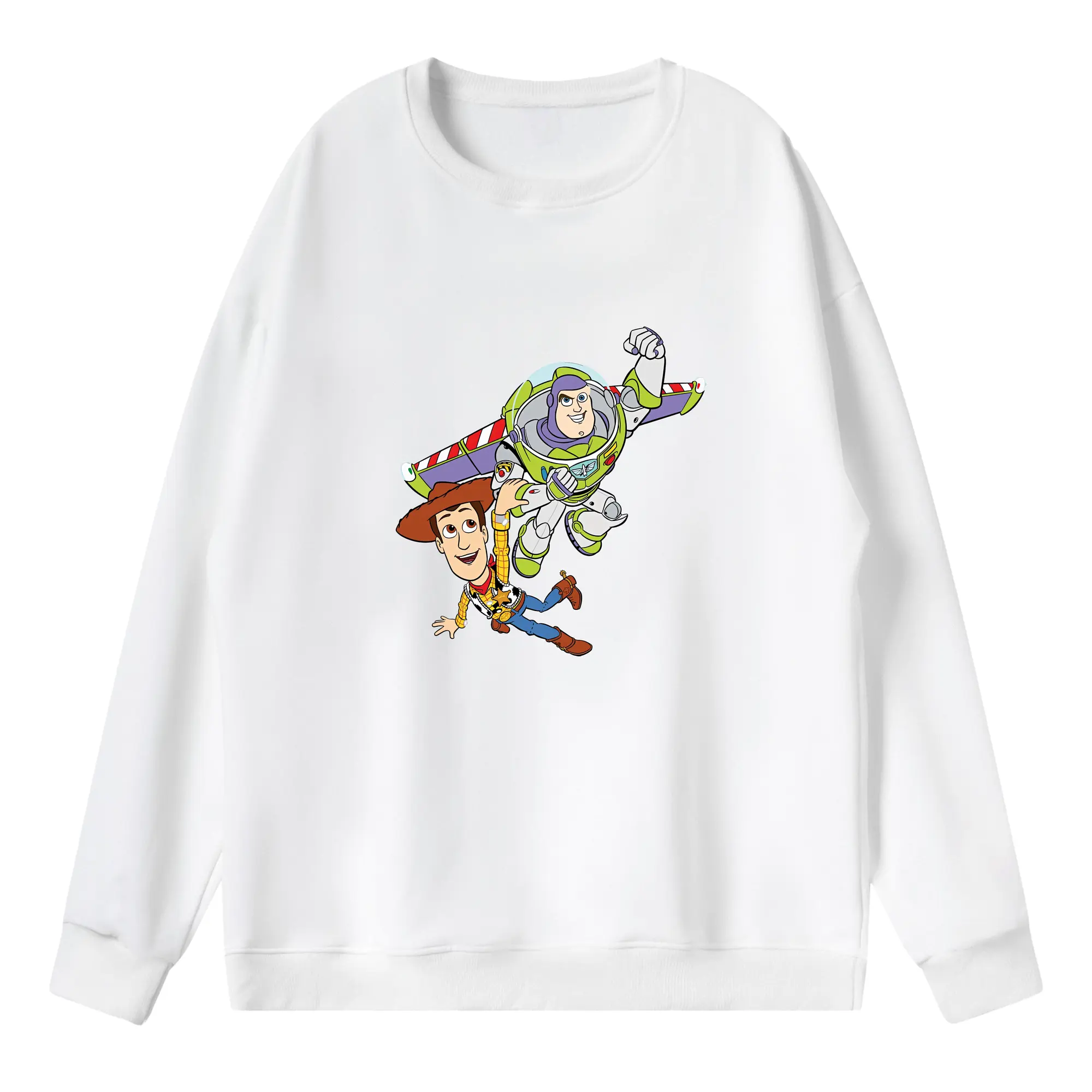 トイ・ストーリー グッズ バズ・ライトイヤー - 薄手 クルーネック スウェット 裏毛260g · ポリエステル 春秋向け カジュアル 男女兼用 · トレーナー デイリー スポーツ 散歩に最適