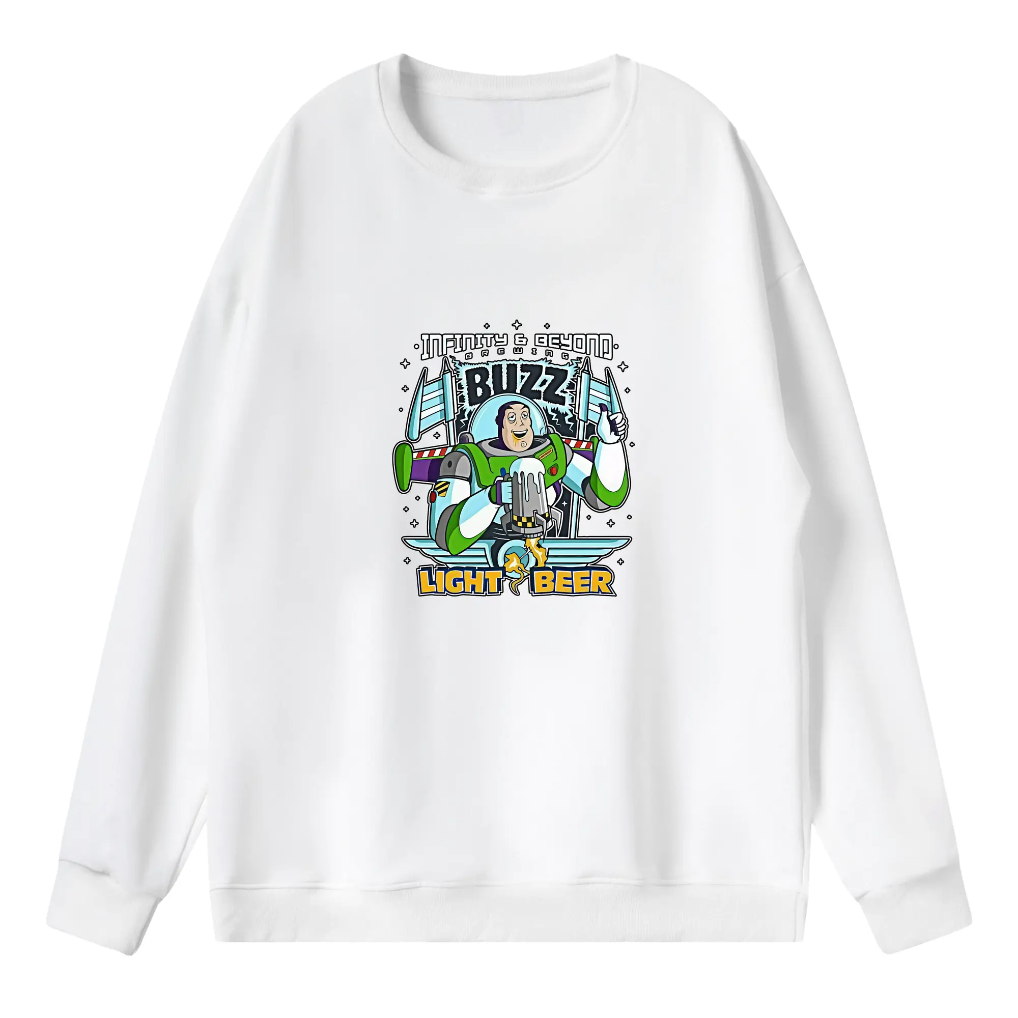 トイ・ストーリー グッズ バズ・ライトイヤー - 薄手 クルーネック スウェット 裏毛260g · ポリエステル 春秋向け カジュアル 男女兼用 · トレーナー デイリー スポーツ 散歩に最適