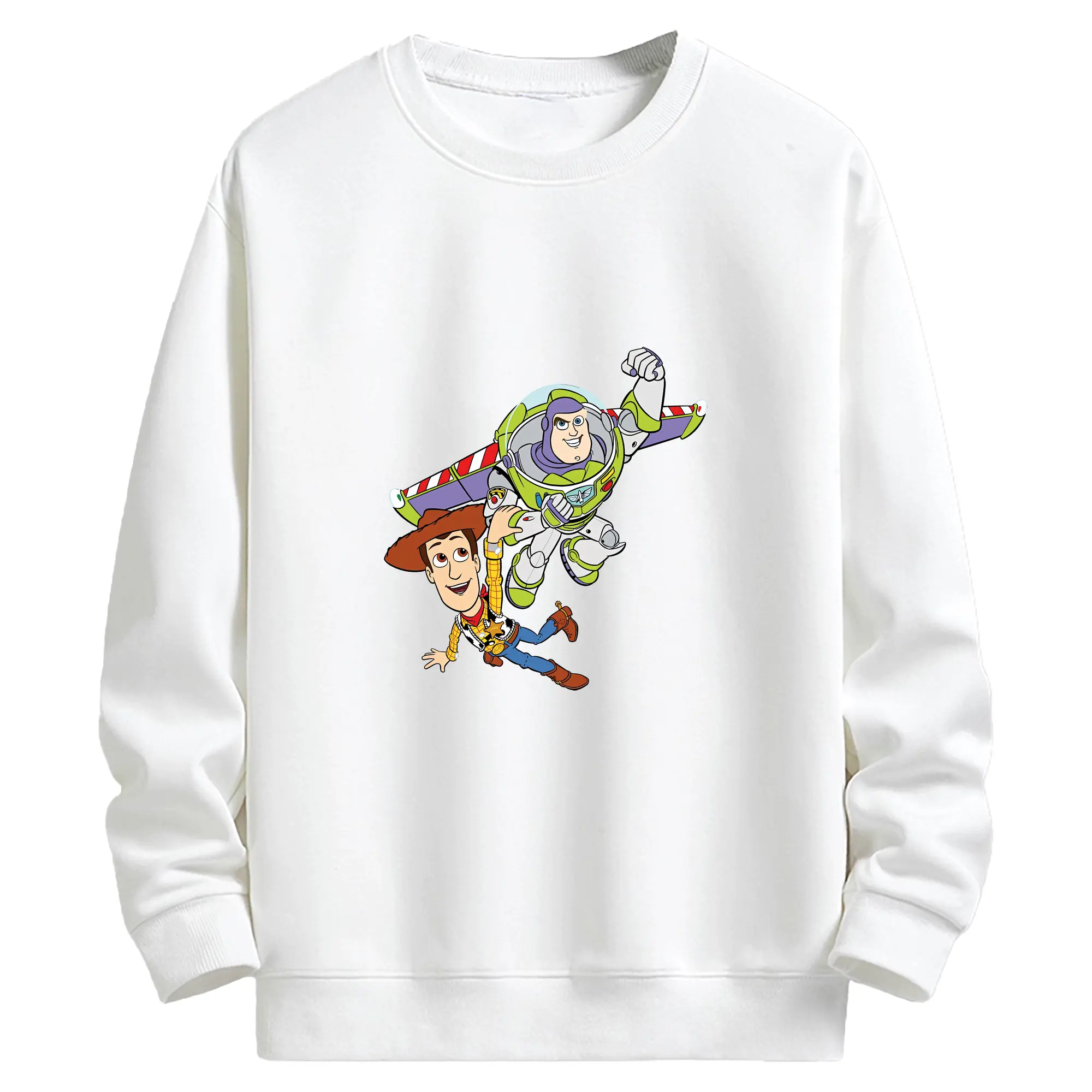 トイ・ストーリー グッズ バズ・ライトイヤー - キッズ クルーネックスウェットシャツ ・ フロントプリント ・ 綿80％ ポリエステル20％ ・ 快適 通学 スポーツ 日常使い お散歩用