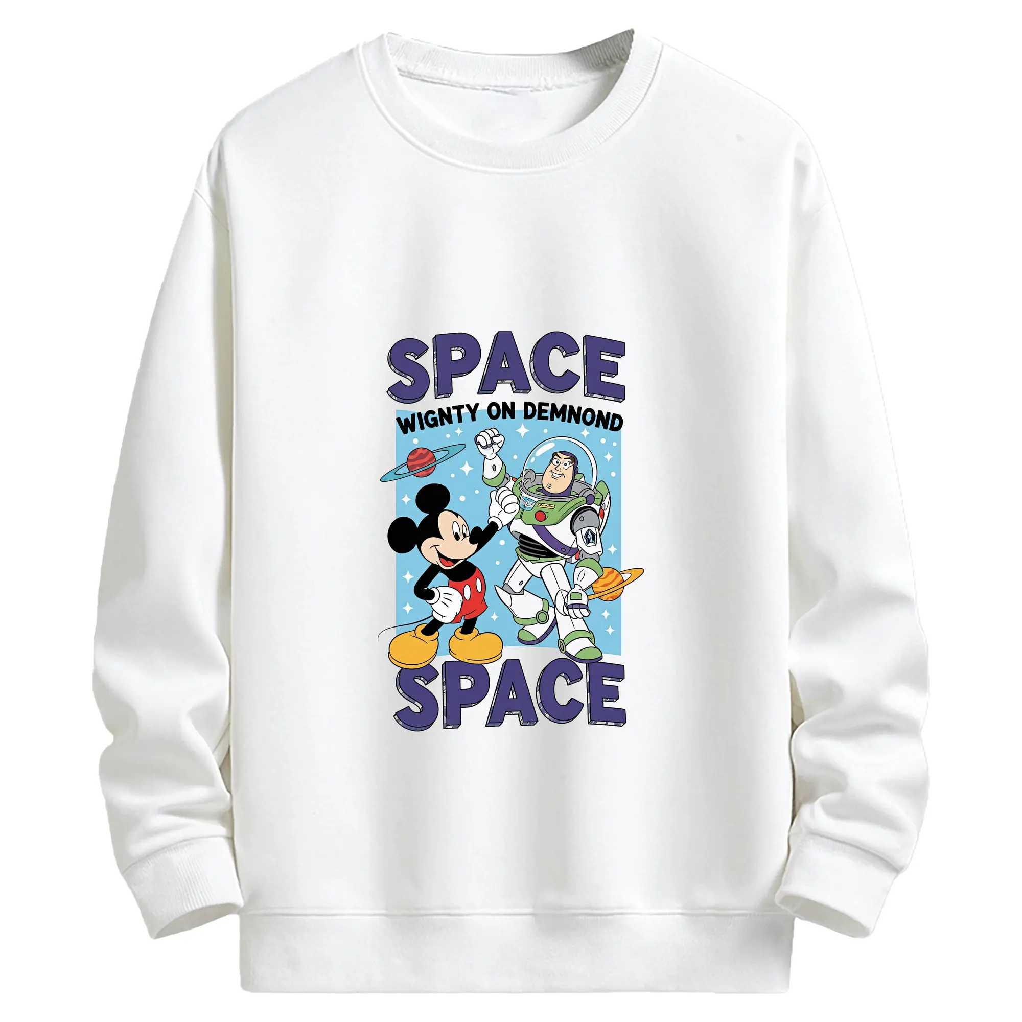 トイ・ストーリー グッズ バズ・ライトイヤー - キッズ クルーネックスウェットシャツ ・ フロントプリント ・ 綿80％ ポリエステル20％ ・ 快適 通学 スポーツ 日常使い お散歩用