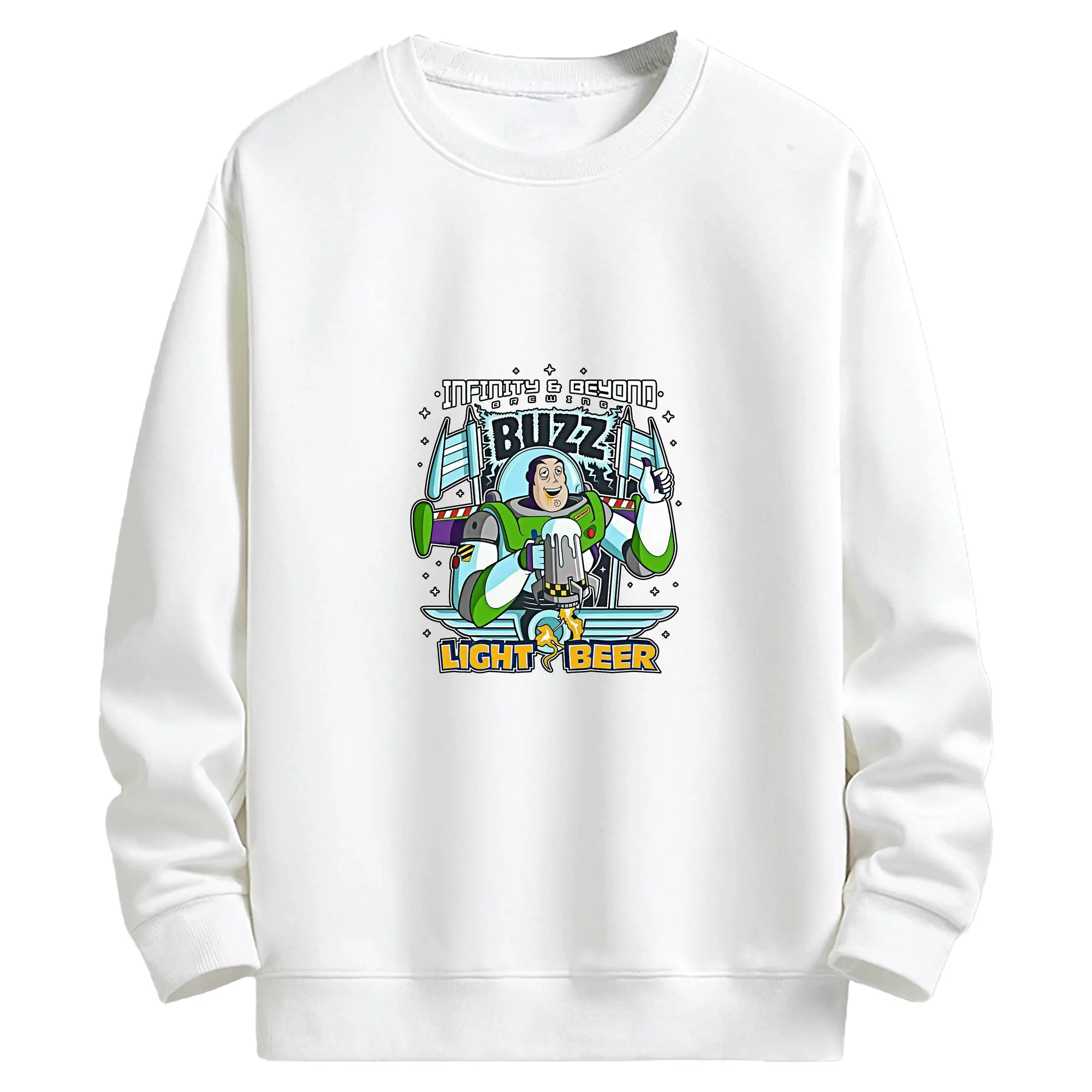 トイ・ストーリー グッズ バズ・ライトイヤー - キッズ クルーネックスウェットシャツ ・ フロントプリント ・ 綿80％ ポリエステル20％ ・ 快適 通学 スポーツ 日常使い お散歩用