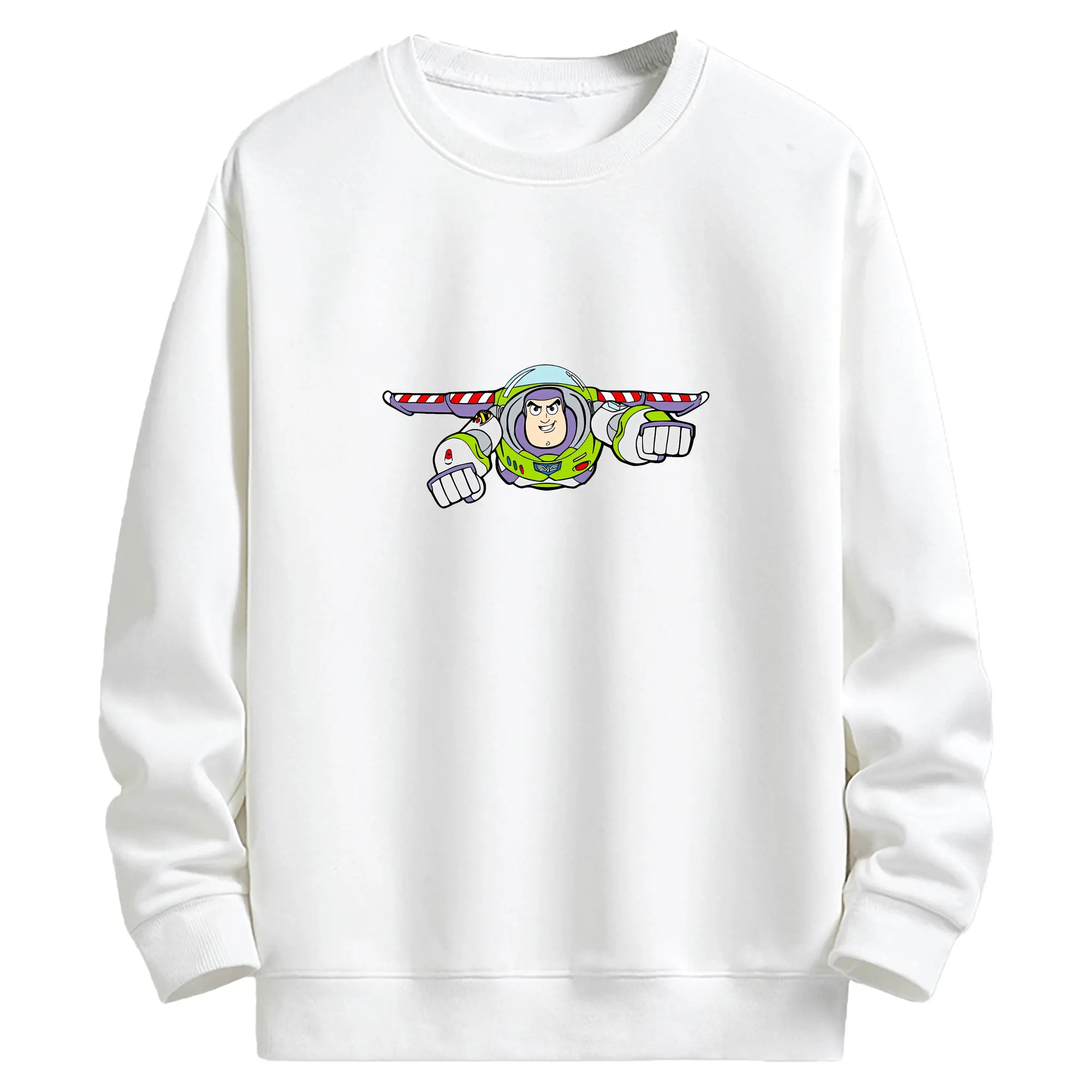 トイ・ストーリー グッズ バズ・ライトイヤー - キッズ クルーネックスウェットシャツ ・ フロントプリント ・ 綿80％ ポリエステル20％ ・ 快適 通学 スポーツ 日常使い お散歩用