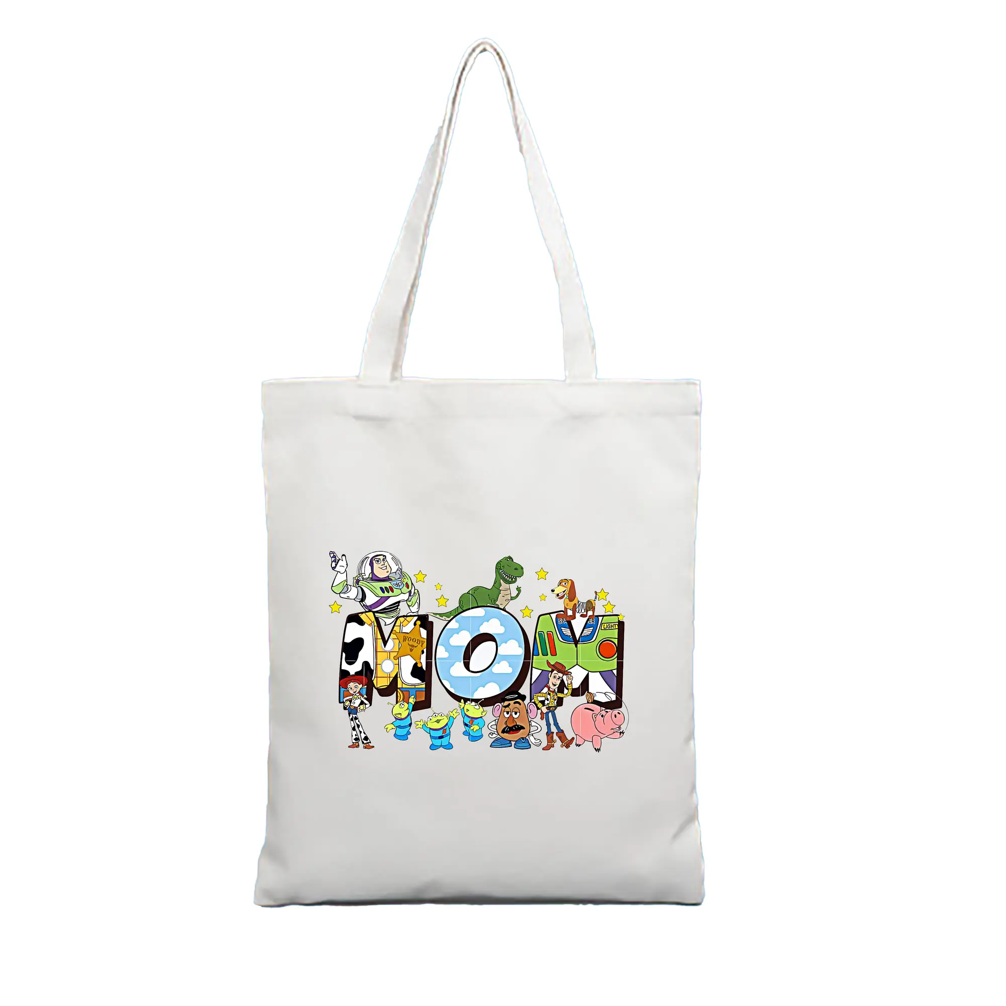 トイ・ストーリー グッズ バズ・ライトイヤー - 縦型キャンバス手提げバッグ（トートバッグ） ・ キャンバス素材 ・ ショッピング用 ・ 軽量 丈夫 お手入れ簡単