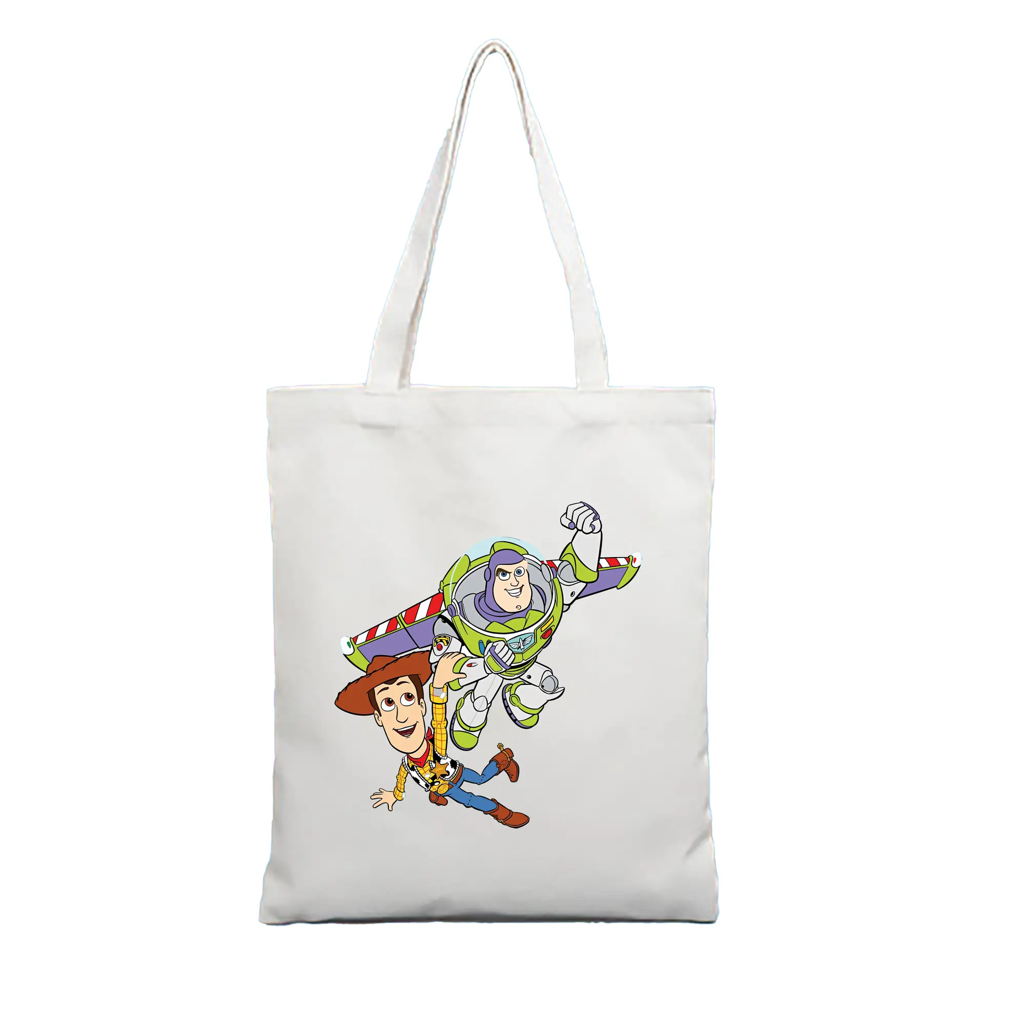 トイ・ストーリー グッズ バズ・ライトイヤー - 縦型キャンバス手提げバッグ（トートバッグ） ・ キャンバス素材 ・ ショッピング用 ・ 軽量 丈夫 お手入れ簡単