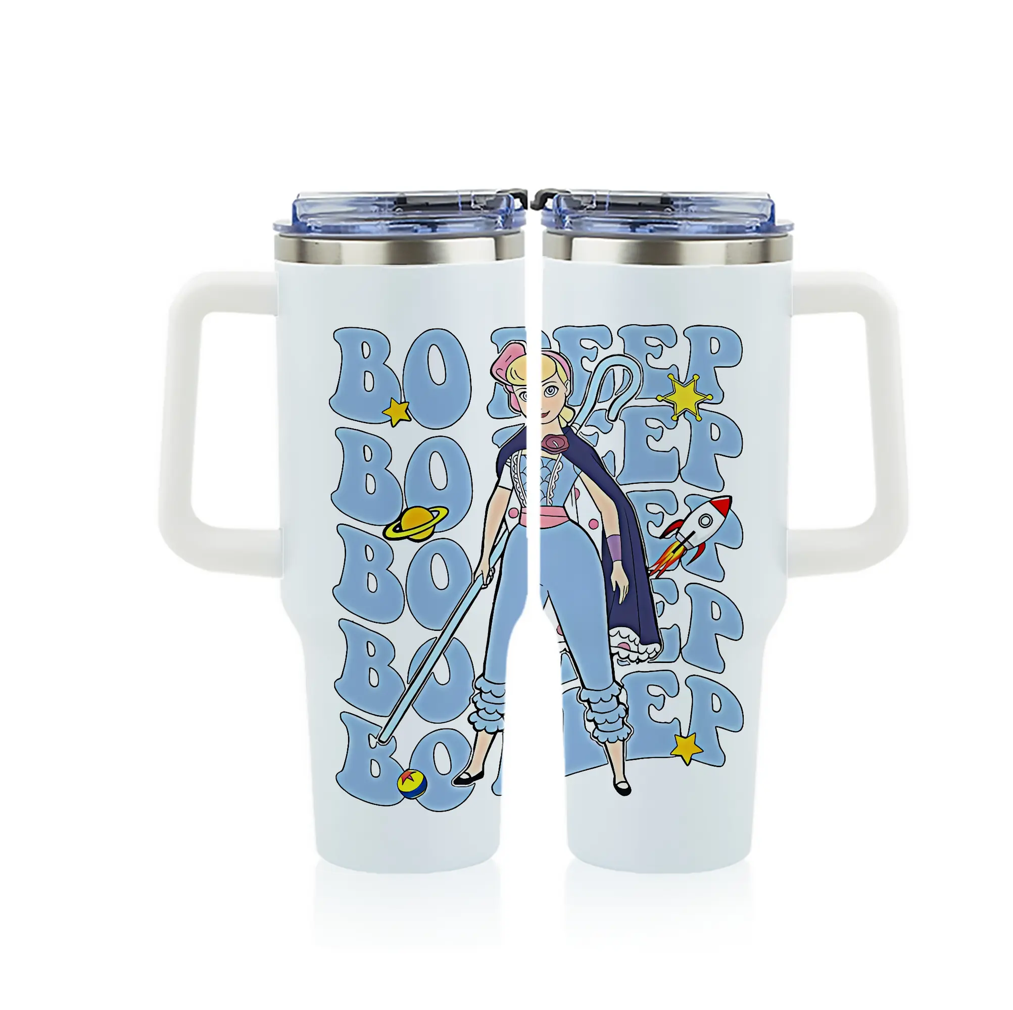 トイ・ストーリー グッズ ボー・ピープ - 1200mL フルプリント車用タンブラー ・ 304ステンレス 内側 ・ 201ステンレス 外側 ・ 保温 保冷 ・ 通勤 ドライブ アウトドア用